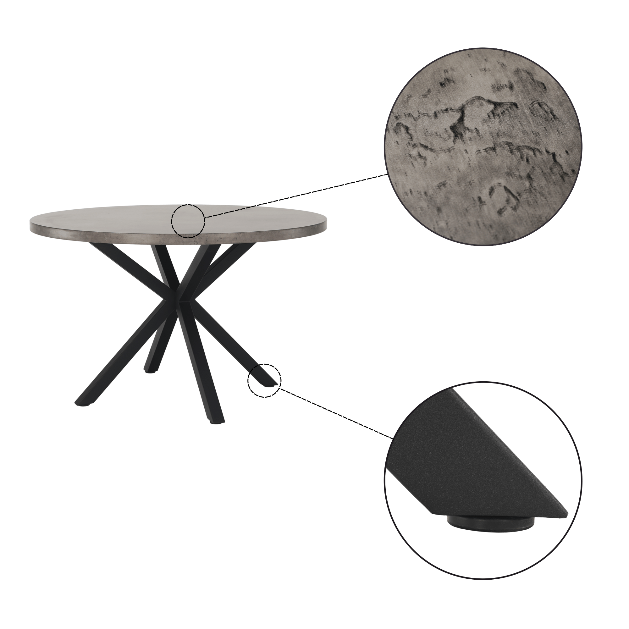 Masa de luat masa, gri carbon / negru, diametru 120 cm, MEDOR — imaginea 5