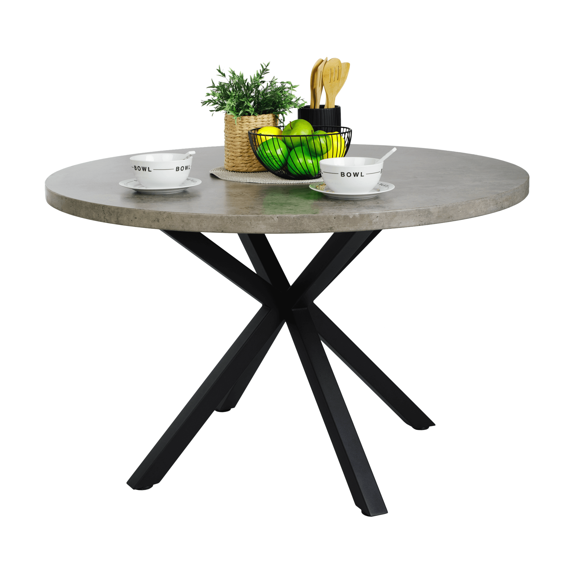 Masa de luat masa, gri carbon / negru, diametru 120 cm, MEDOR — imaginea 11