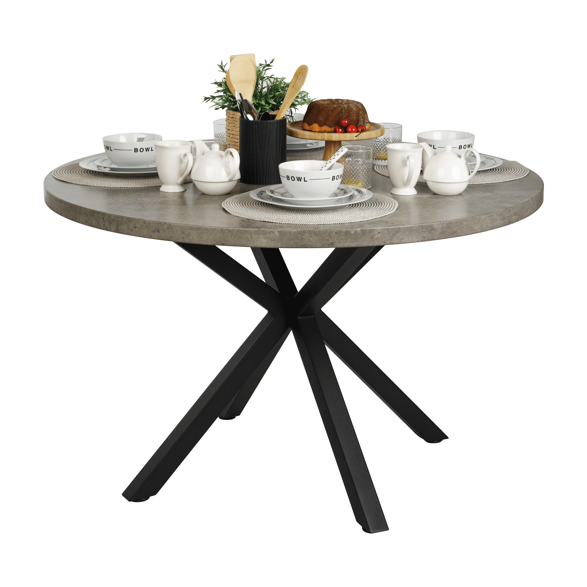 Masa de luat masa, gri carbon / negru, diametru 120 cm, MEDOR — imaginea 12