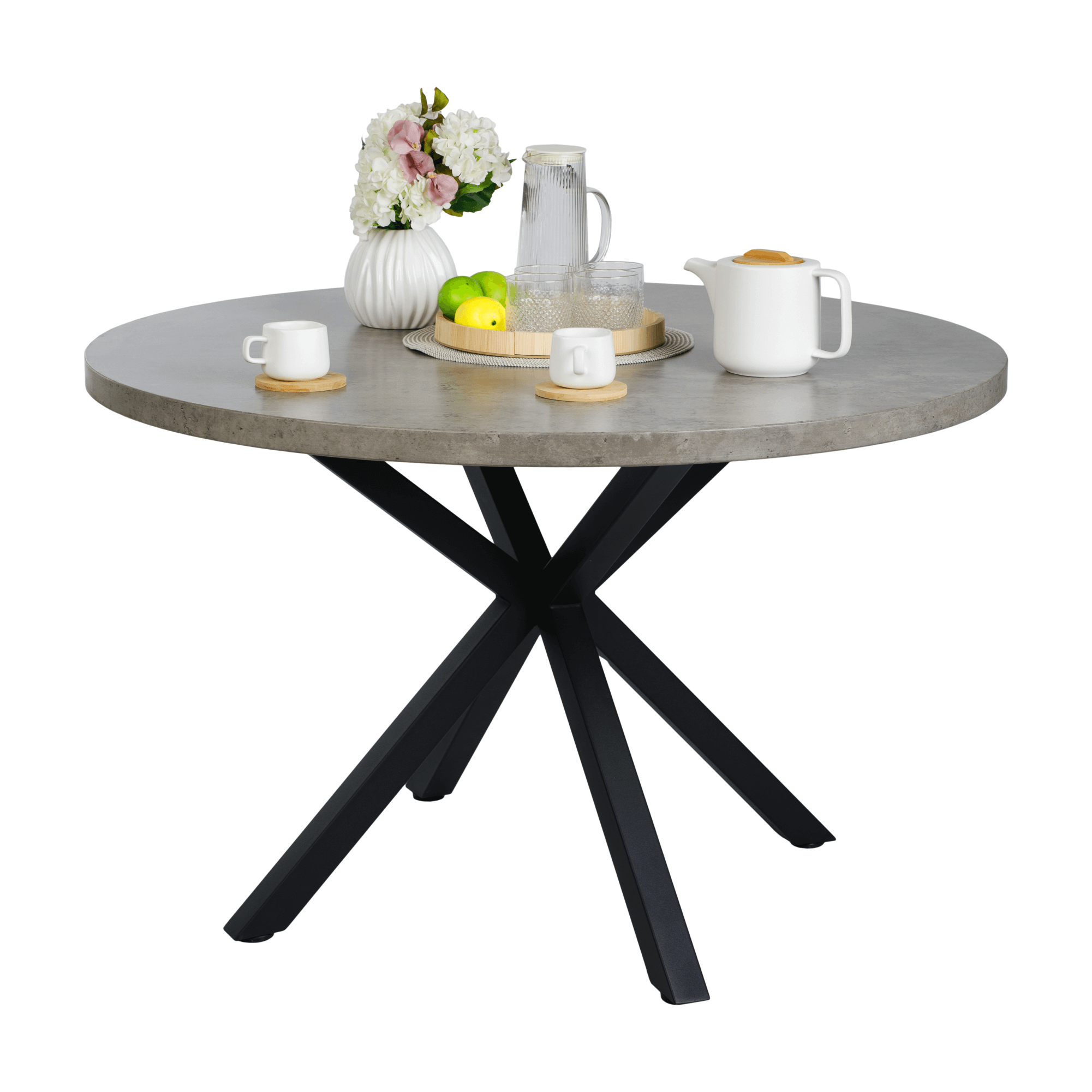 Masa de luat masa, gri carbon / negru, diametru 120 cm, MEDOR — imaginea 13