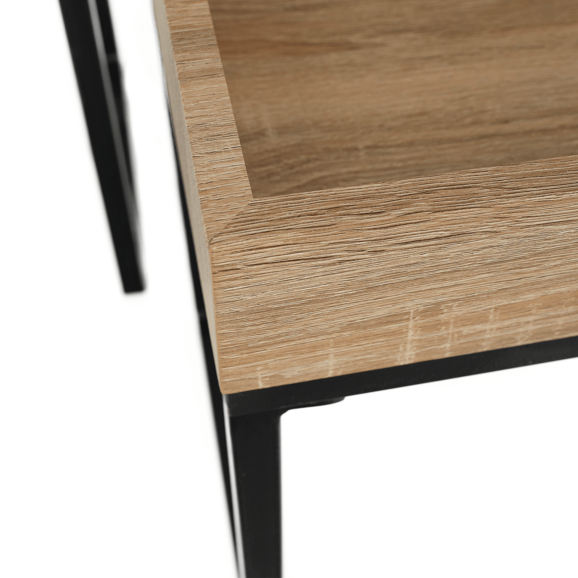 Set de doua mese de cafea, stejar / negru, DAGOR — imaginea 4