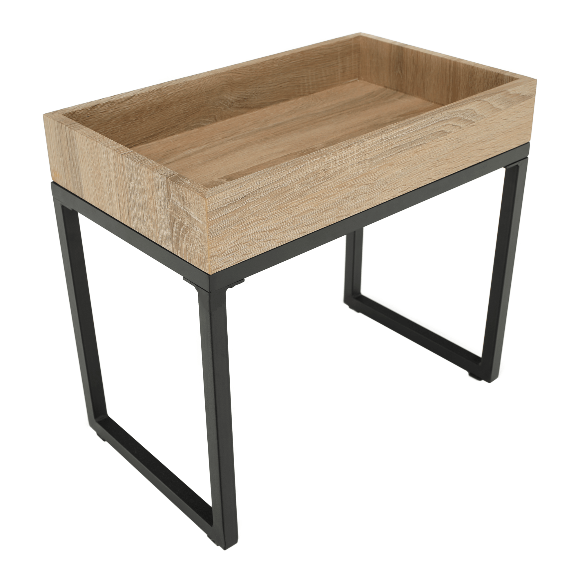 Set de doua mese de cafea, stejar / negru, DAGOR — imaginea 10