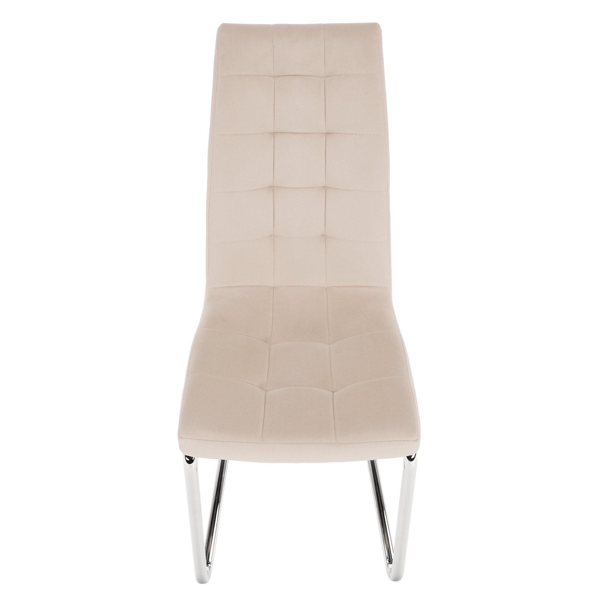 Scaun de masa, tesatura catifea bej / crom, SALOMA NEW — imaginea 2