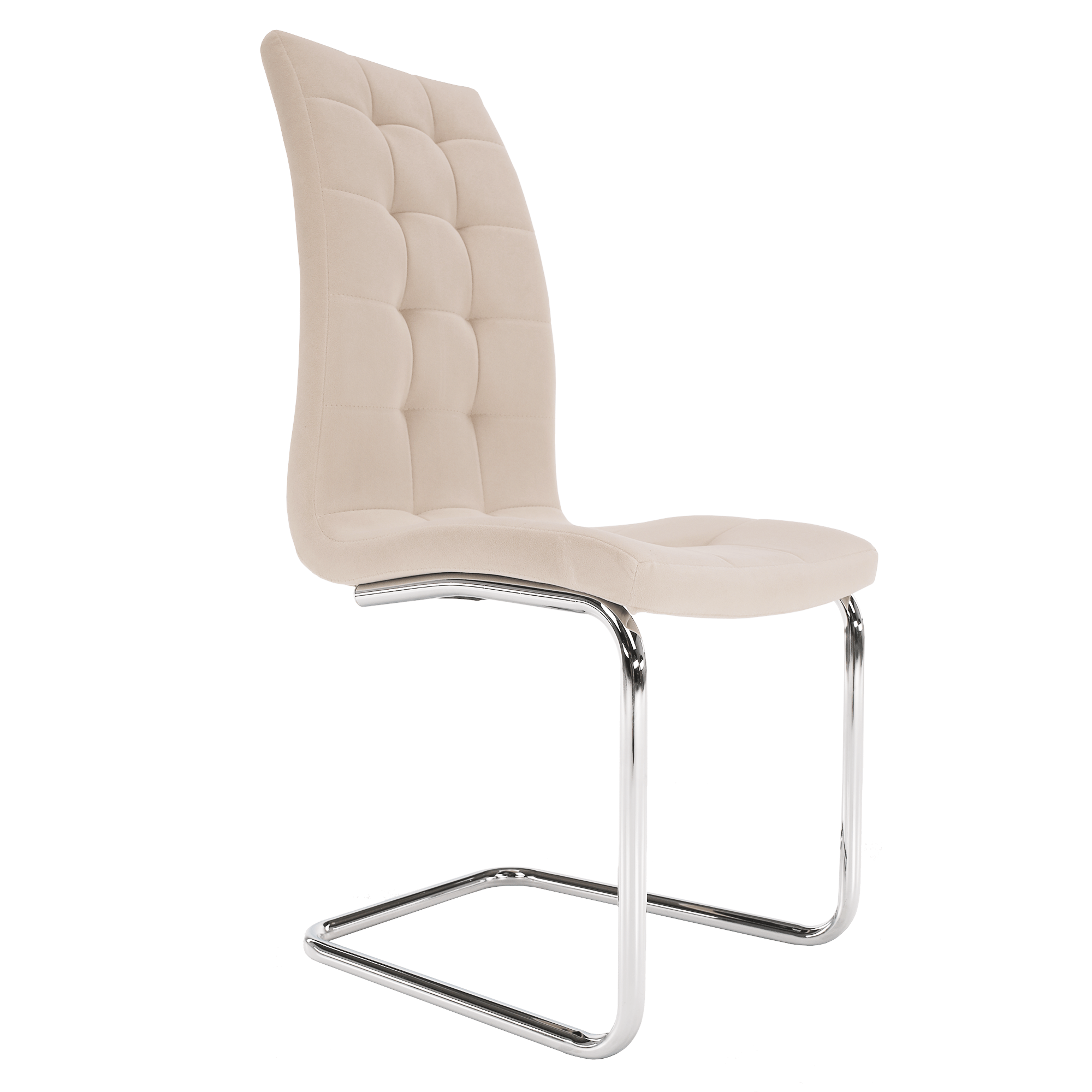 Scaun de masa, tesatura catifea bej / crom, SALOMA NEW — imaginea 3