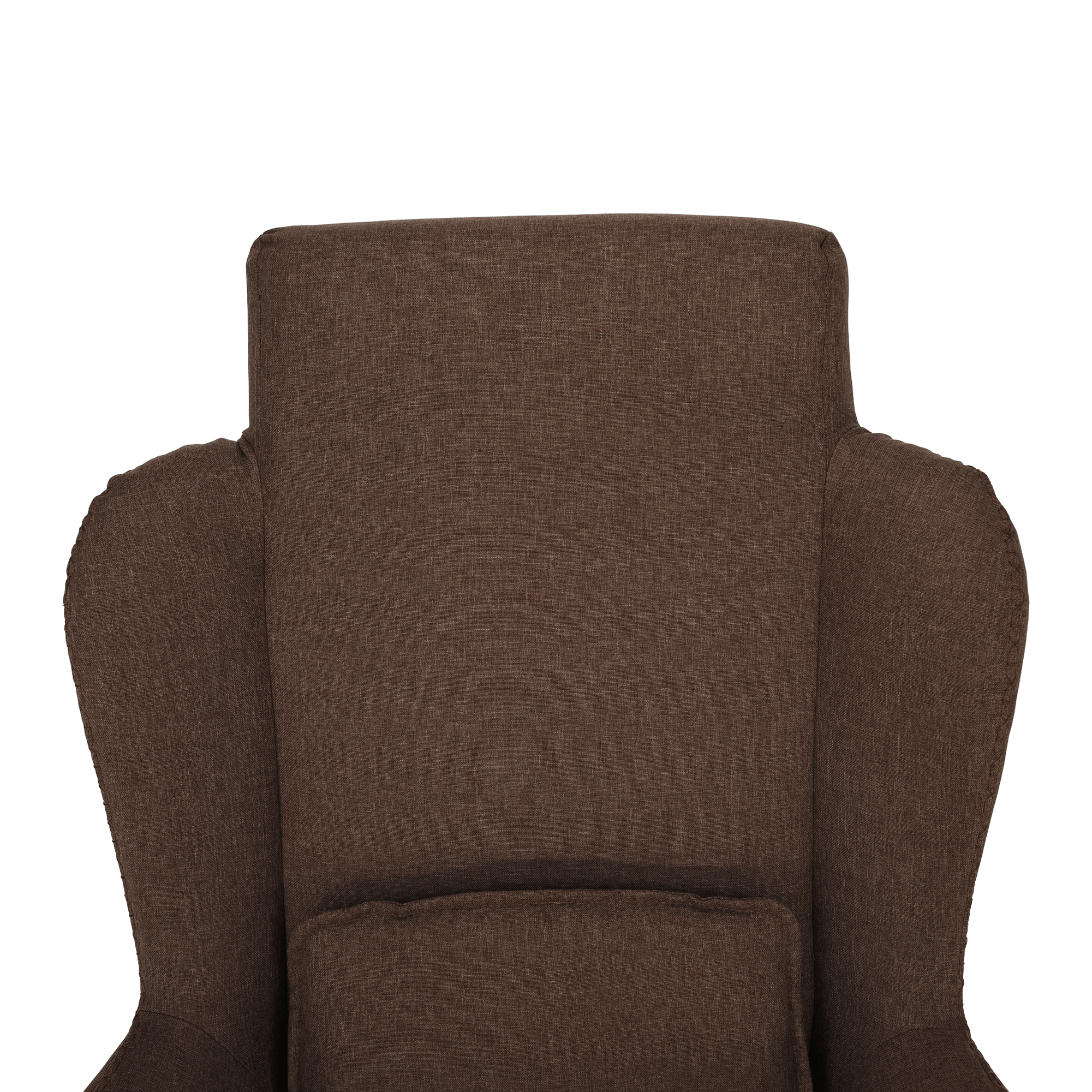 Fotoliu balansoar, material textil maro deschis/lemn, HARPER — imaginea 4