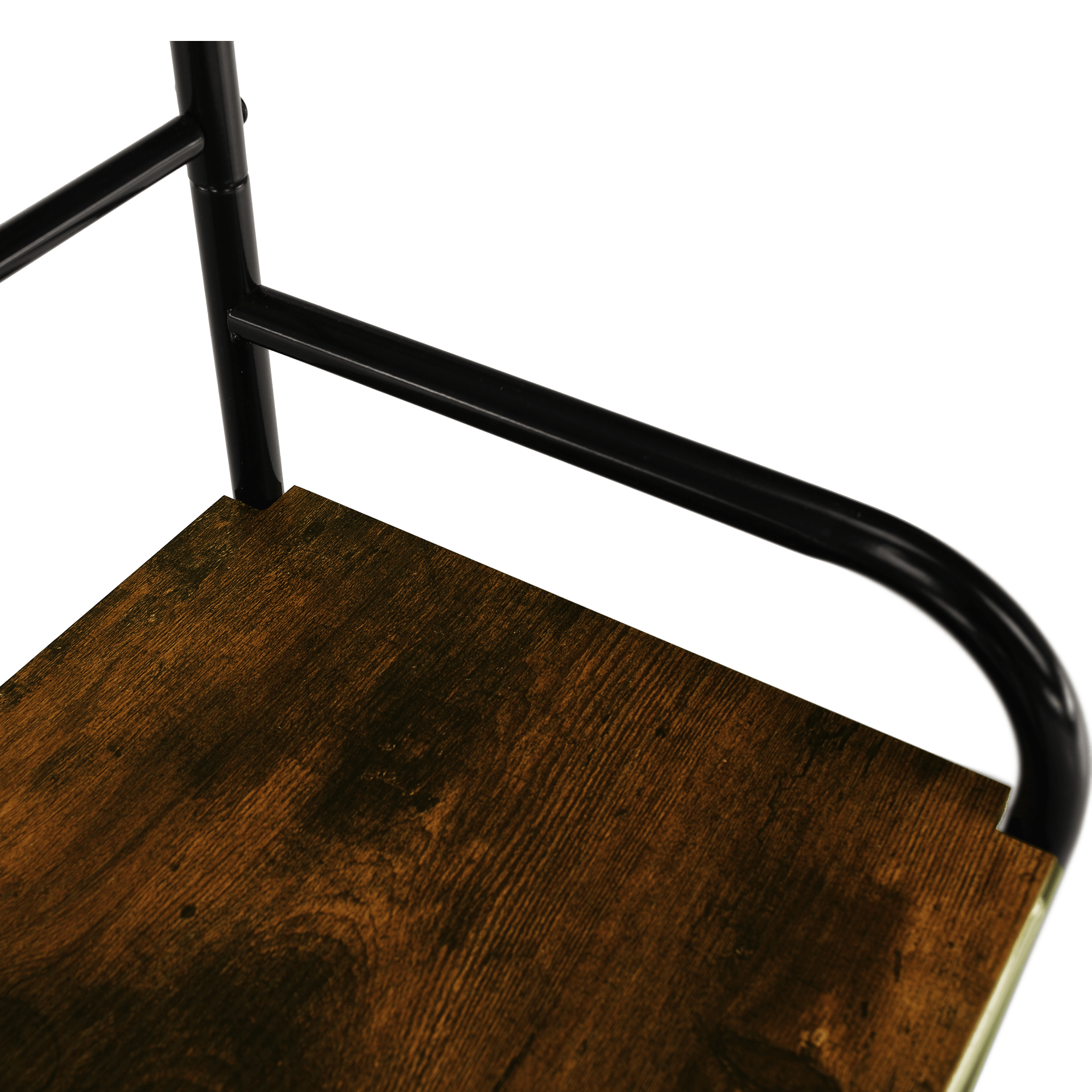 Raft pentru pantofi, lemn rustic si metal negru / MDF, KELAM — imaginea 10