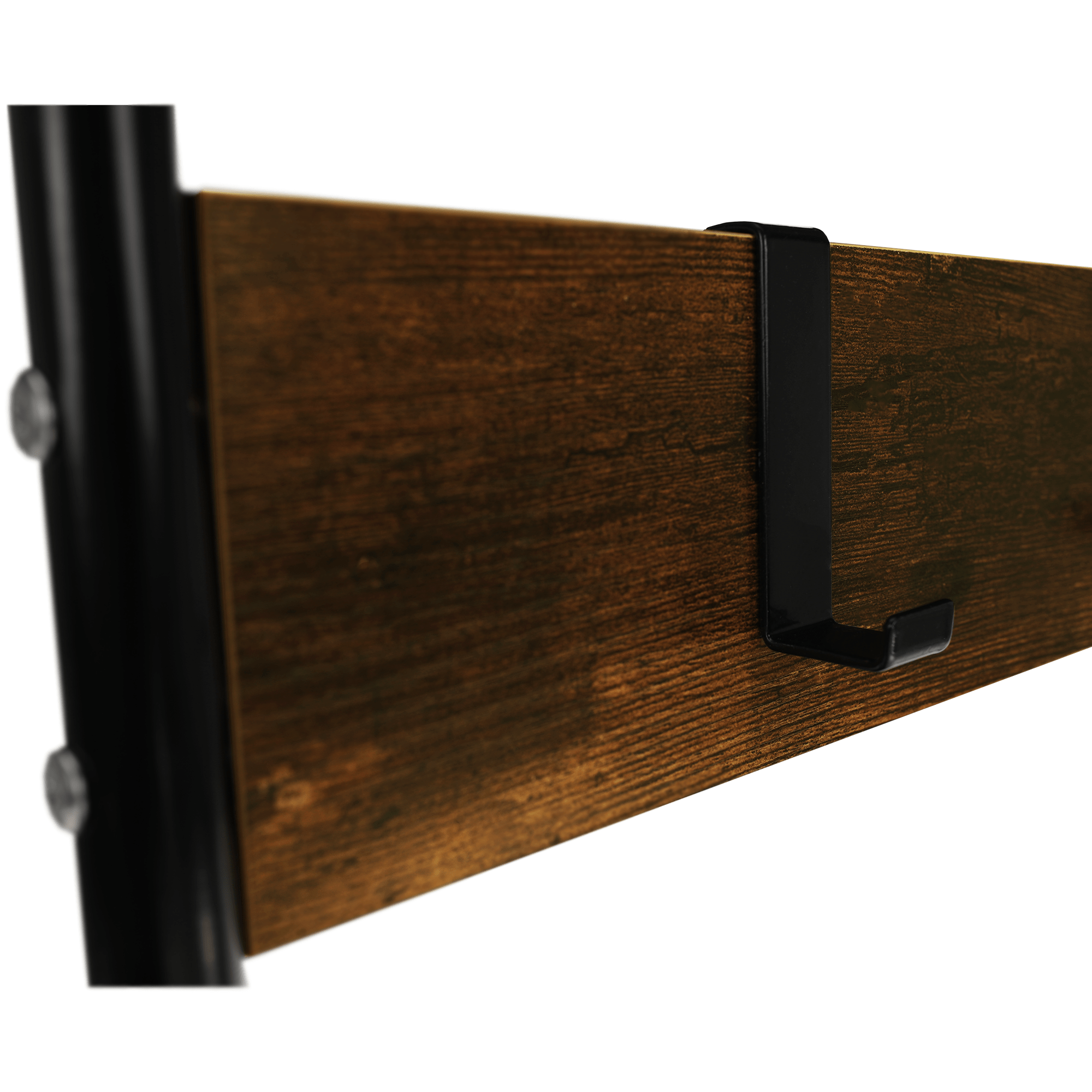 Raft pentru pantofi, lemn rustic si metal negru / MDF, KELAM — imaginea 12