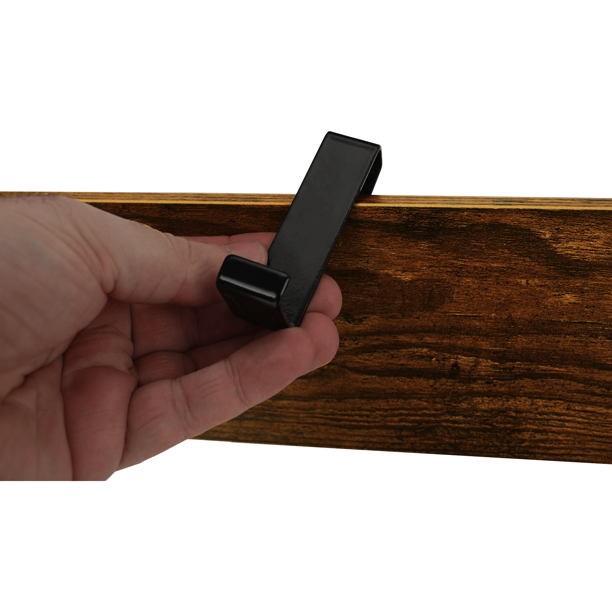 Raft pentru pantofi, lemn rustic si metal negru / MDF, KELAM — imaginea 13