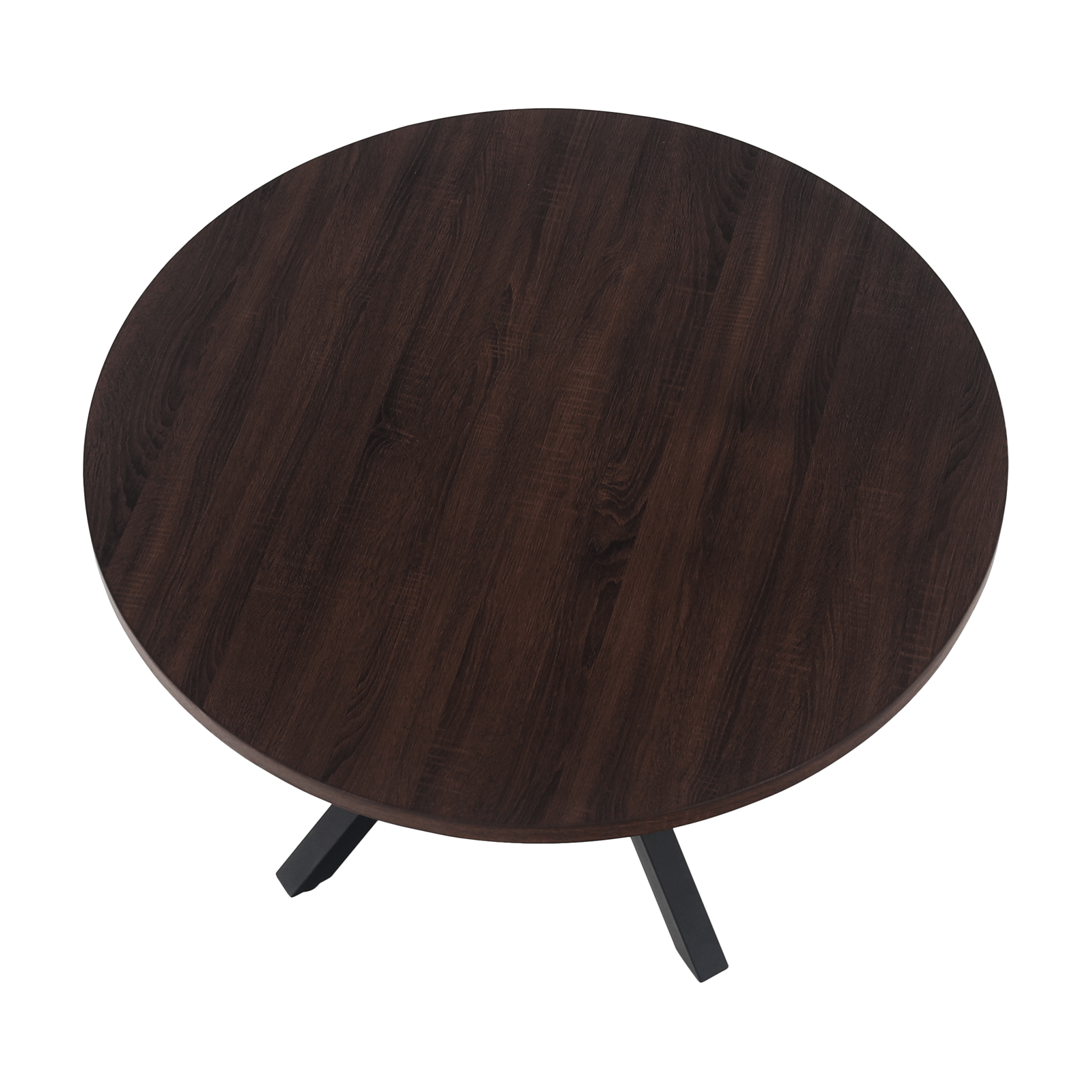 Masa de sufragerie, stejar inchis / negru, diametru 120 cm, MEDOR — imaginea 2