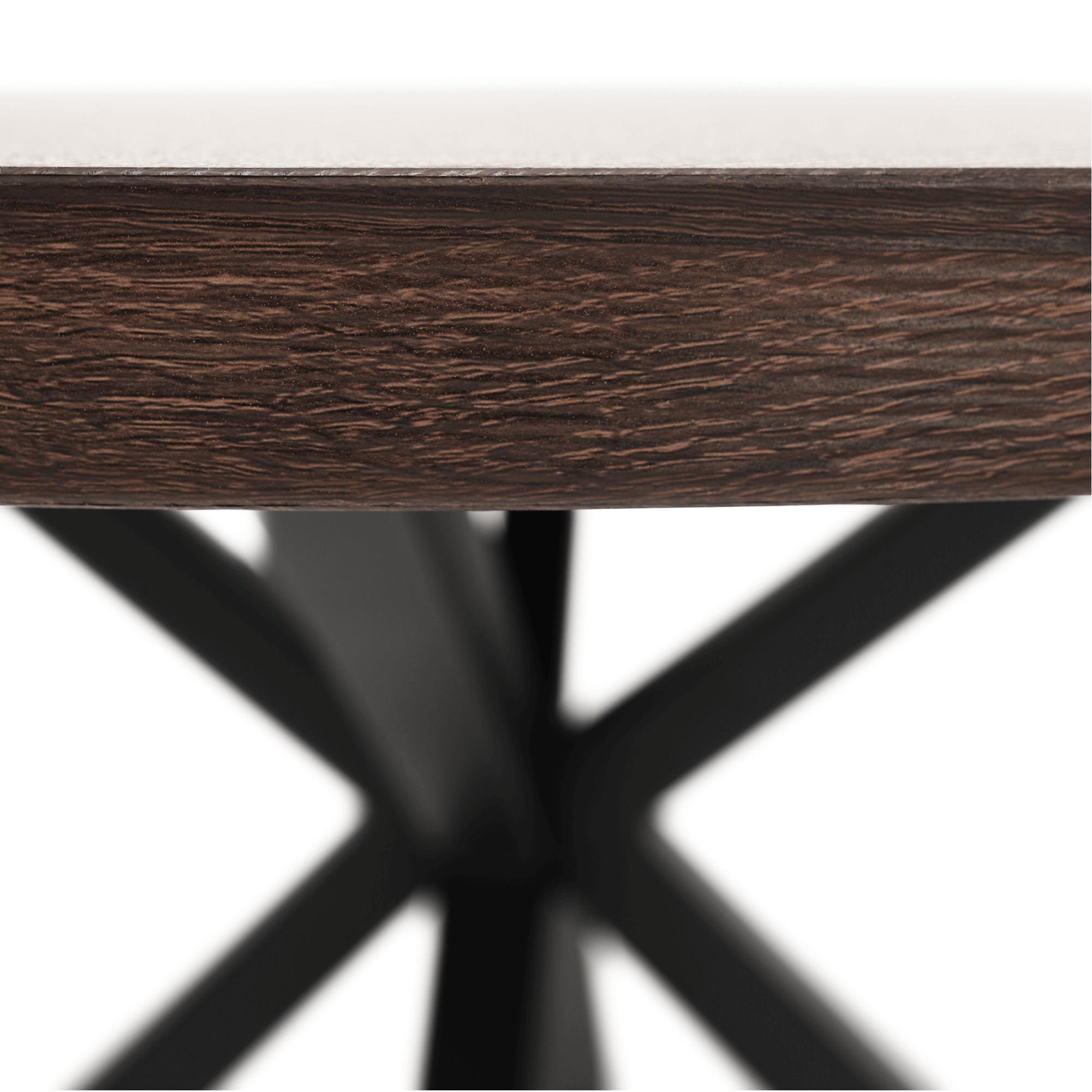 Masa de sufragerie, stejar inchis / negru, diametru 120 cm, MEDOR — imaginea 4