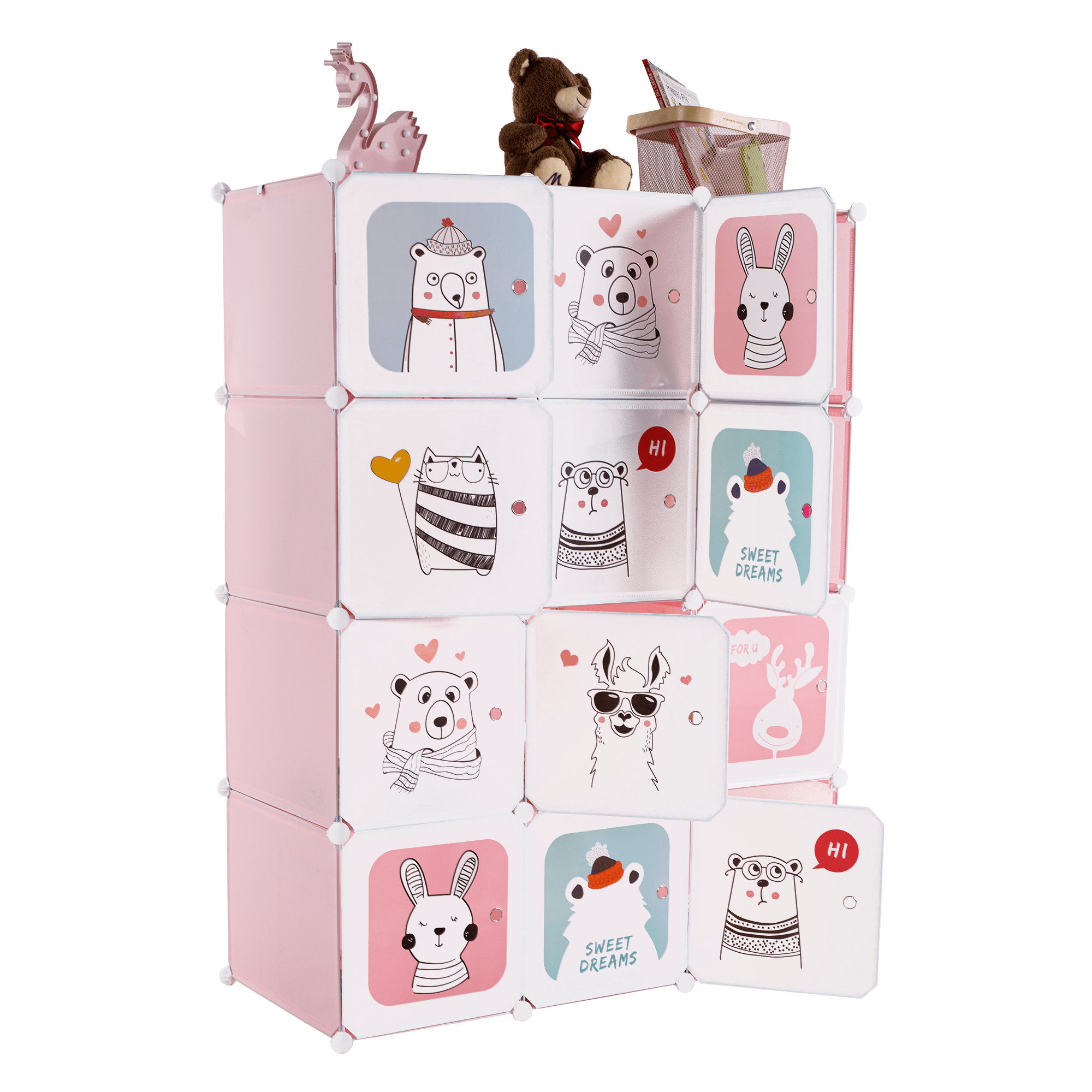 Dulap modular pentru copii, roz/ model copii, NURMI — imaginea 2
