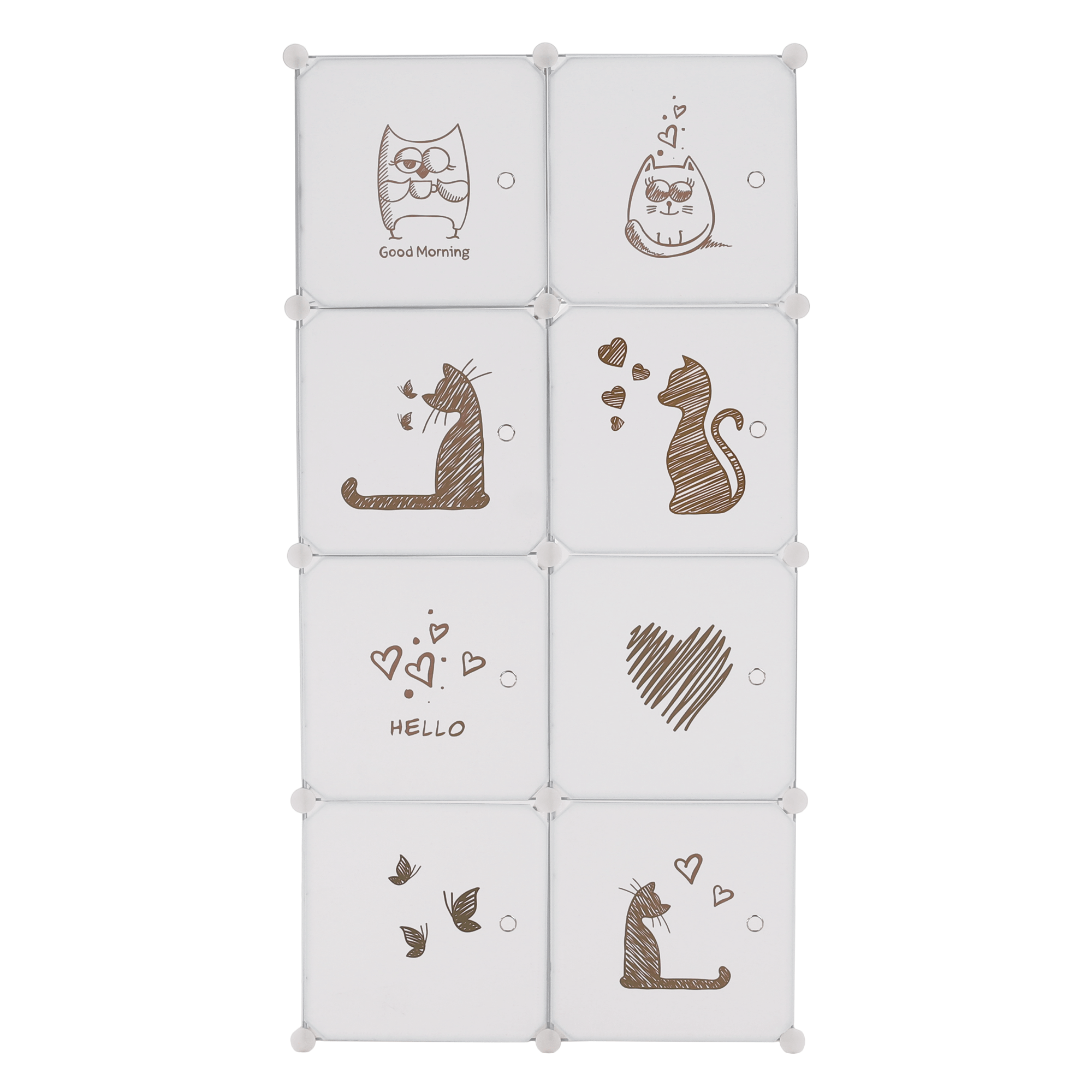 Dulap modular pentru copii, model alb / maro, KIRBY — imaginea 9
