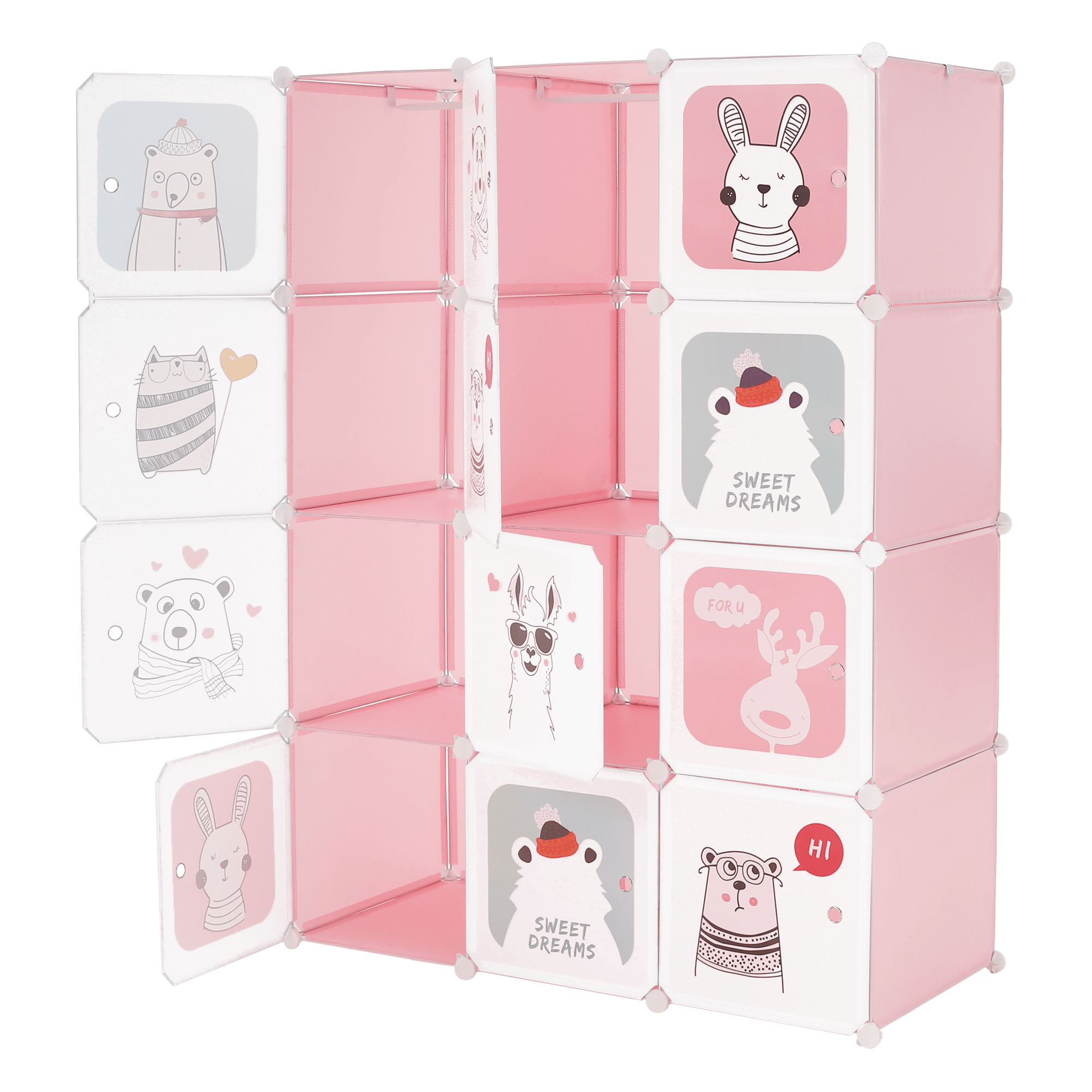 Dulap modular pentru copii, roz/ model copii, NURMI — imaginea 12