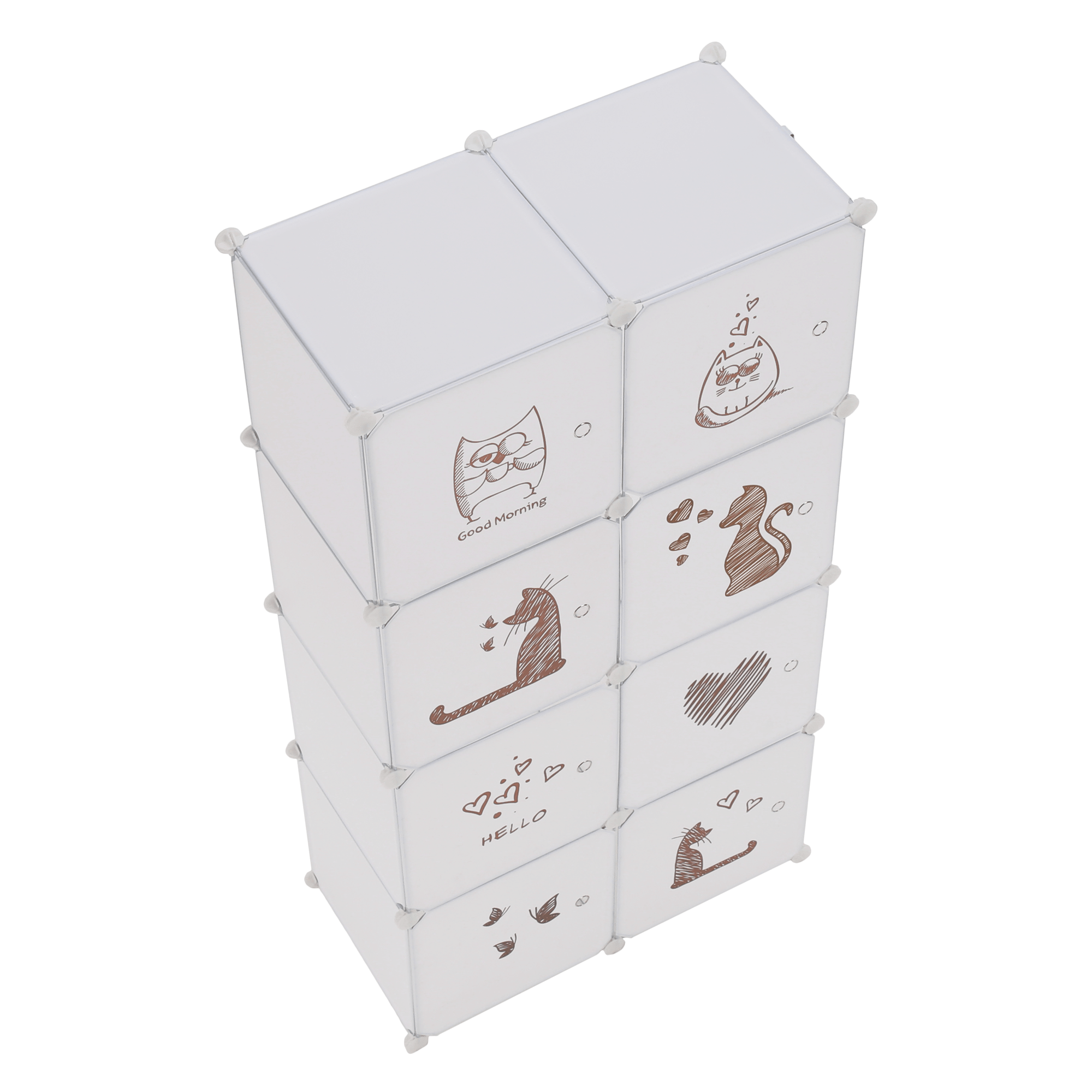Dulap modular pentru copii, model alb / maro, KIRBY — imaginea 13
