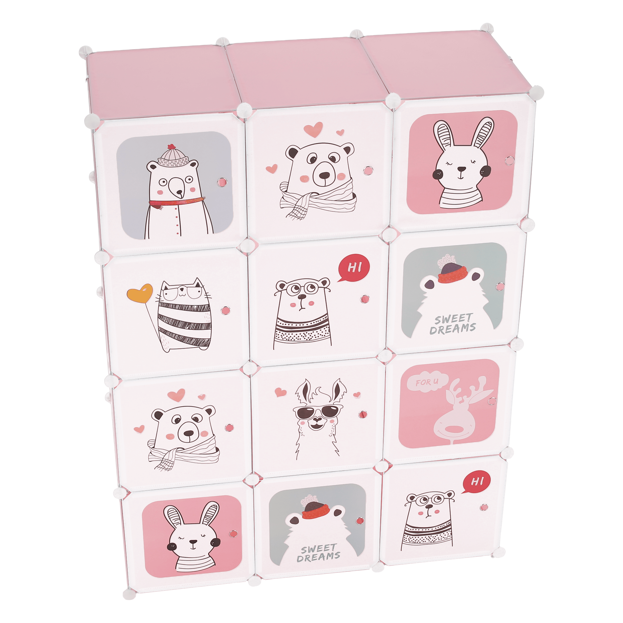 Dulap modular pentru copii, roz/ model copii, NURMI — imaginea 13