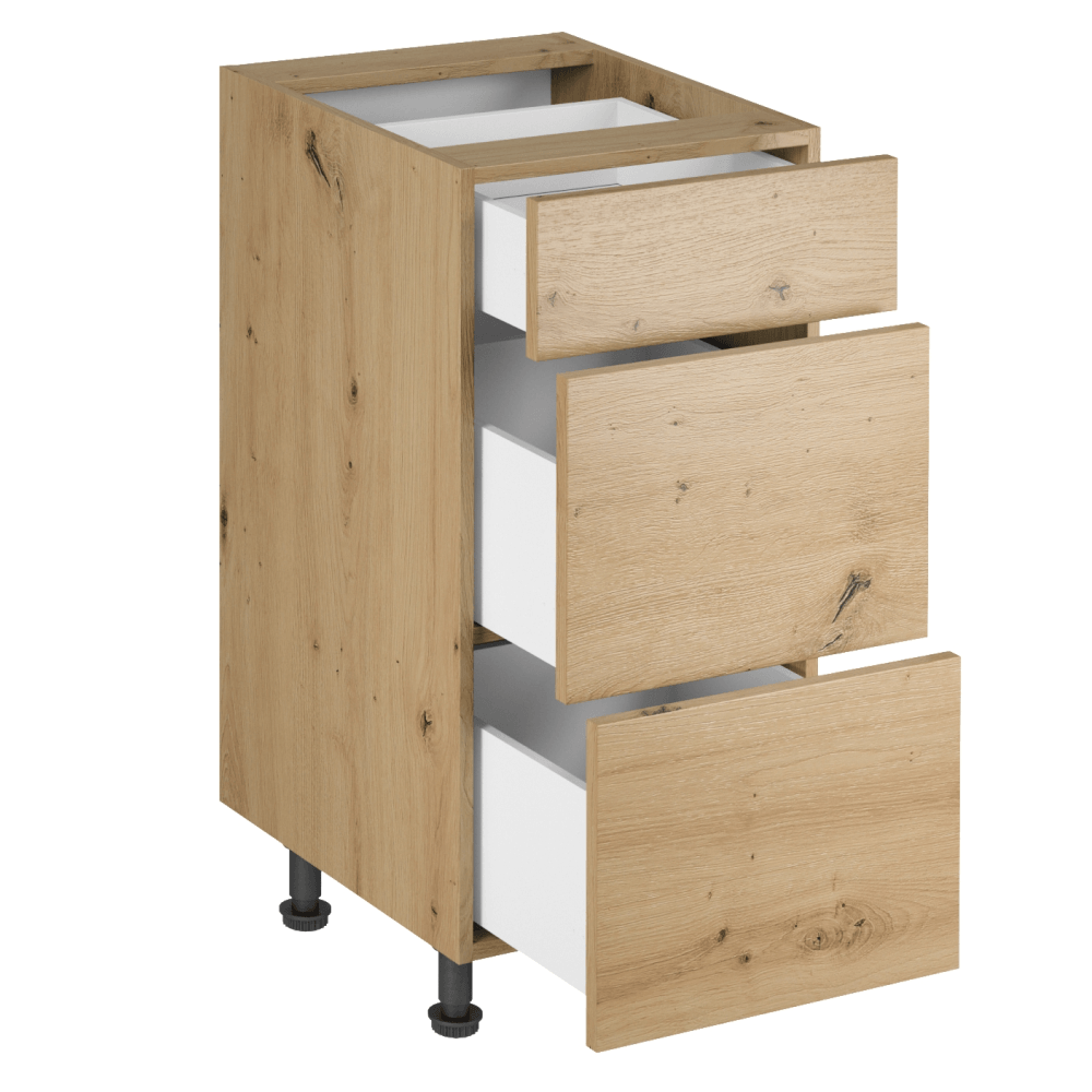 Dulap de jos, stejar artizanal, LANGEN D40S3 P — imaginea 5