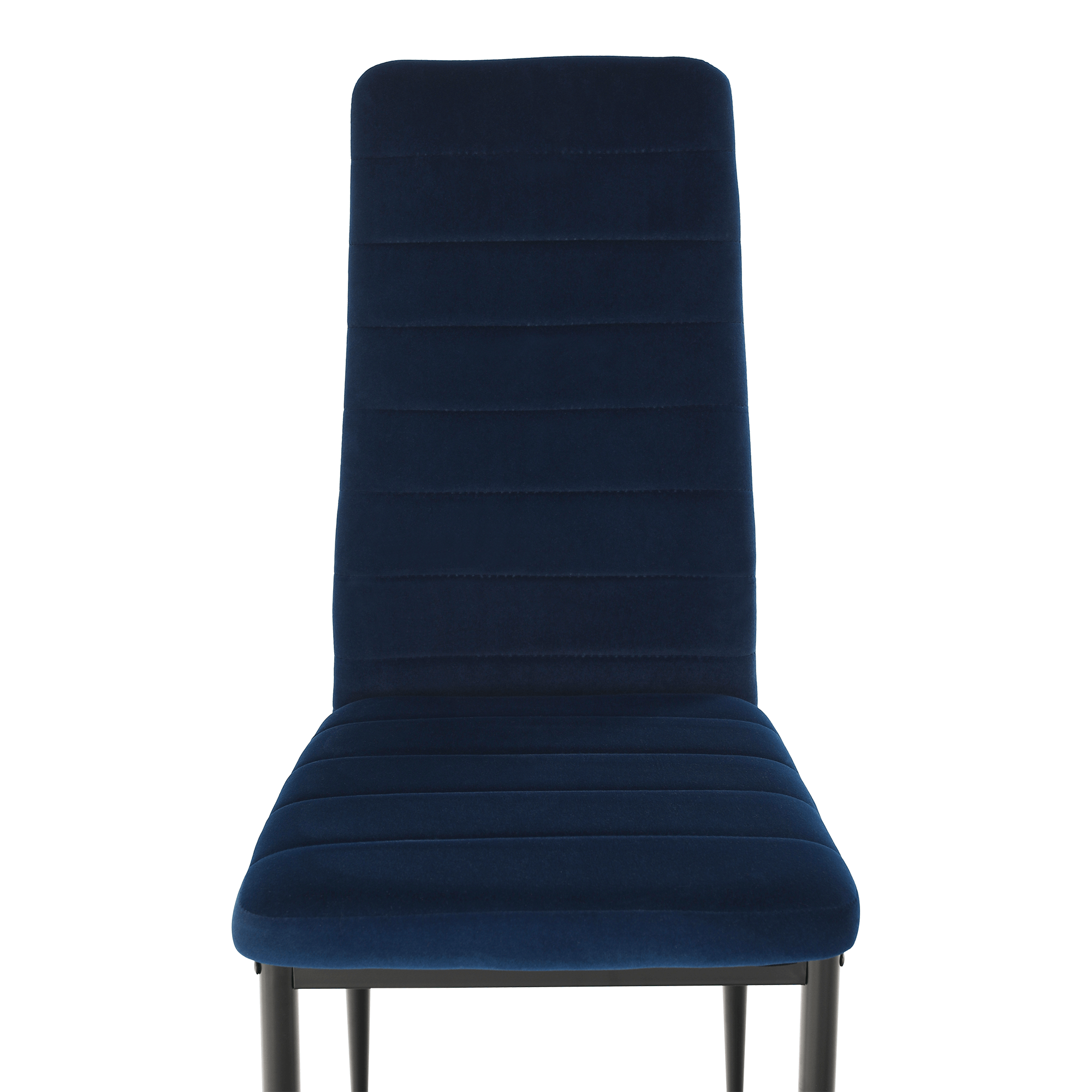 Scaun, tesatura albastra din catifea / metal negru, Coleta Nova — imaginea 3