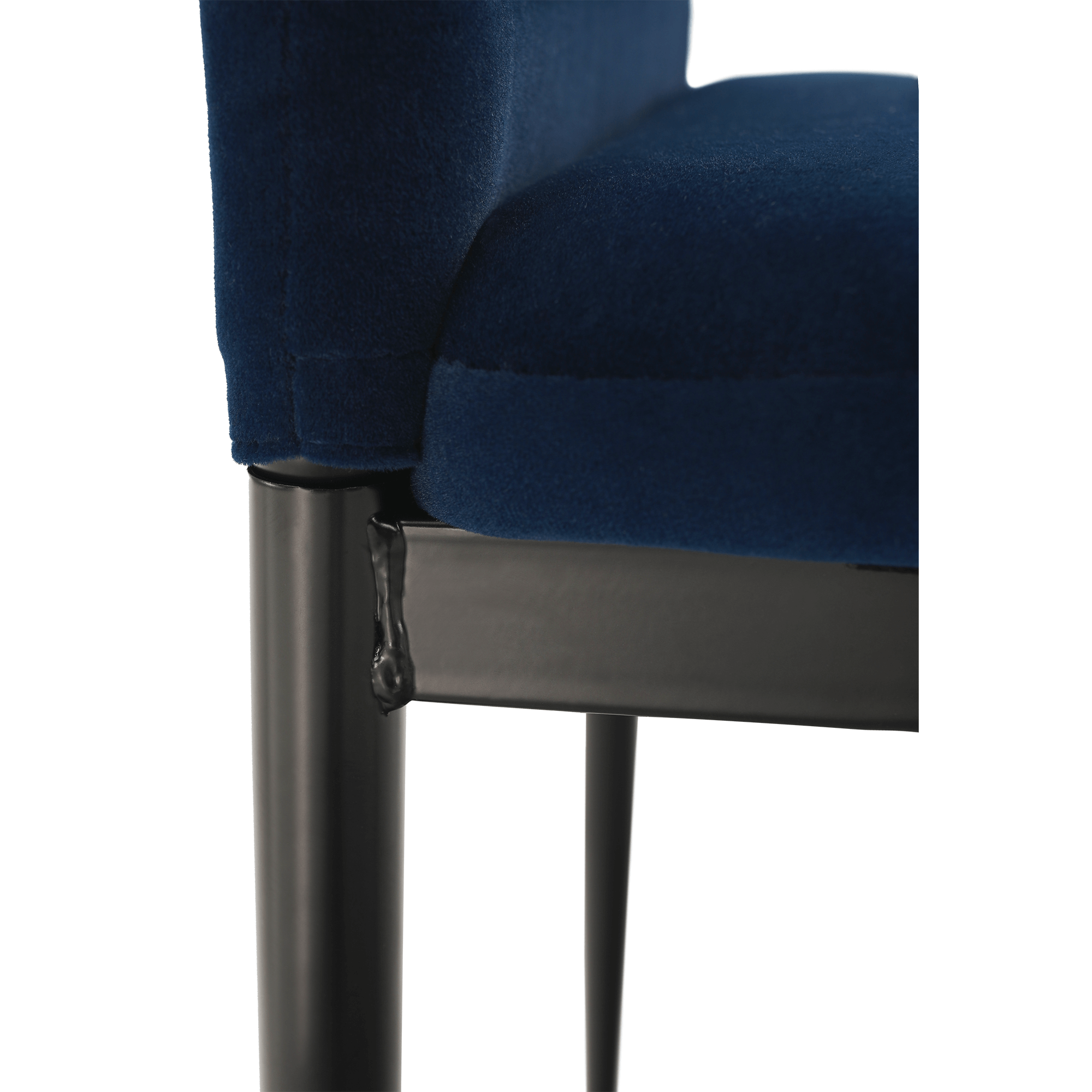 Scaun, tesatura albastra din catifea / metal negru, Coleta Nova — imaginea 4