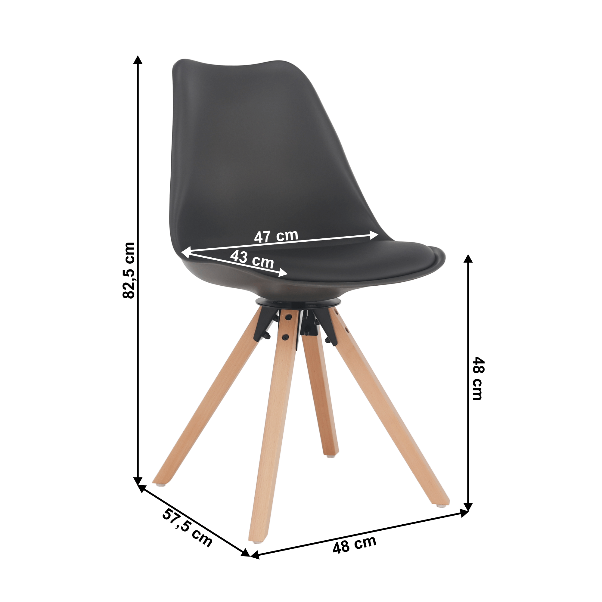 Scaun pivotant elegant, gri inchis, ETOSA — imaginea 2