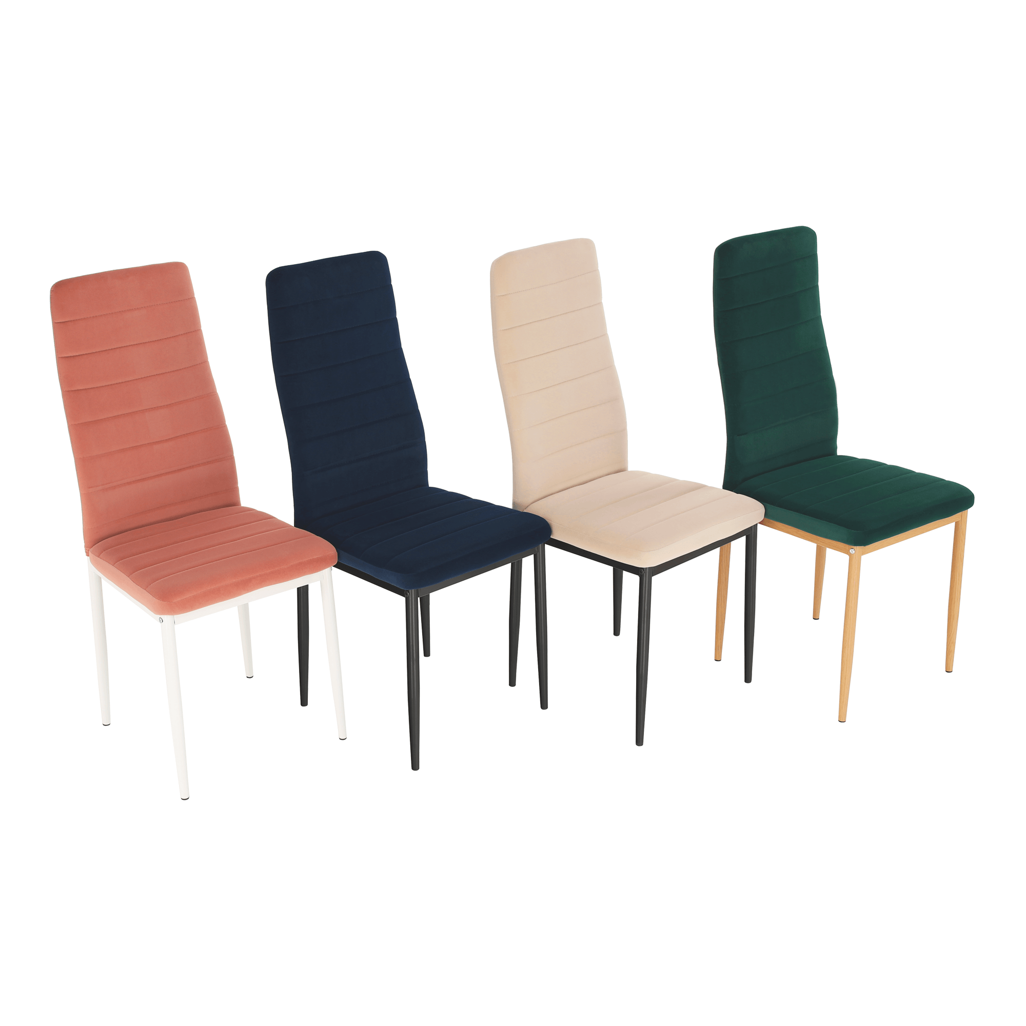 Scaun, tesatura albastra din catifea / metal negru, Coleta Nova — imaginea 14