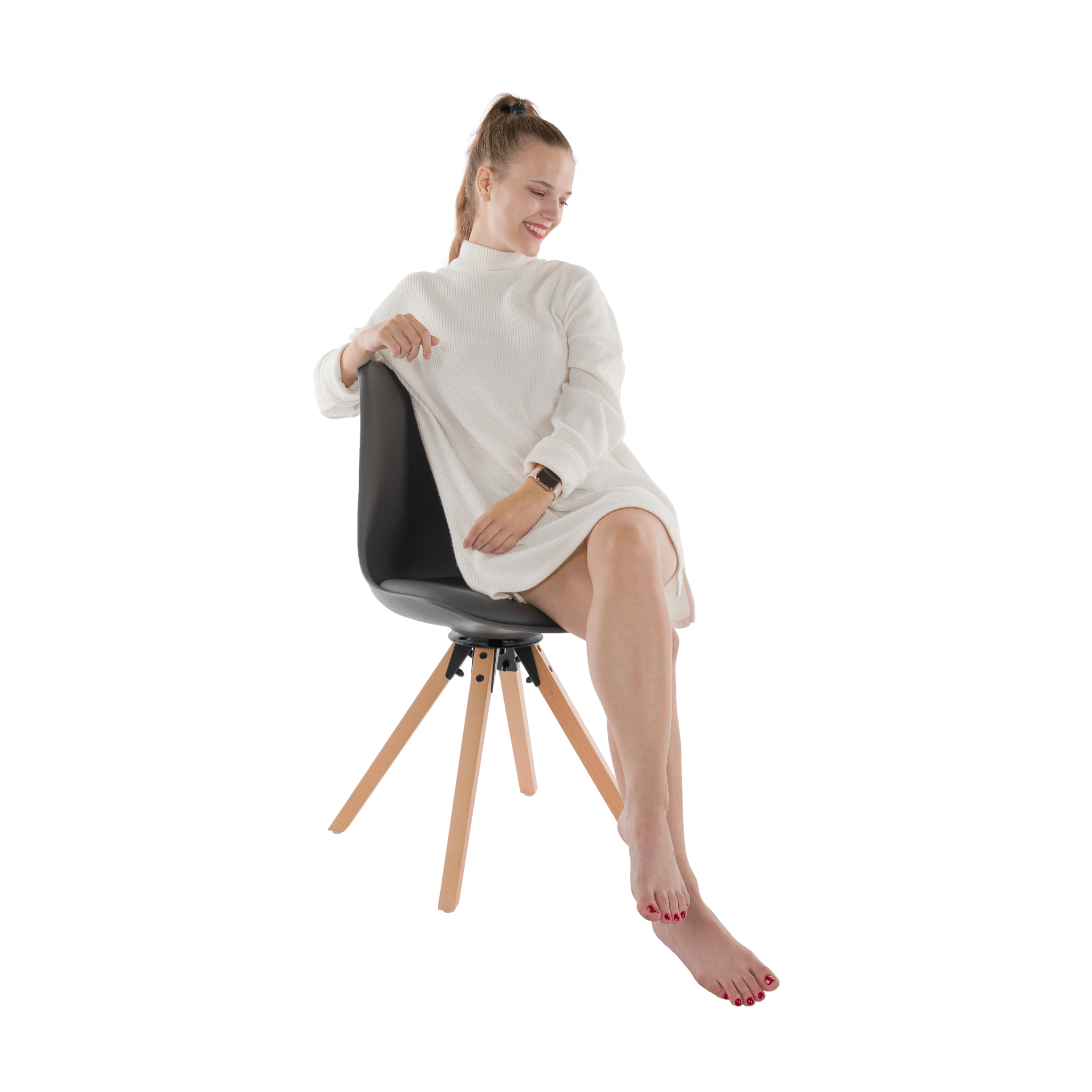Scaun pivotant elegant, gri inchis, ETOSA — imaginea 11