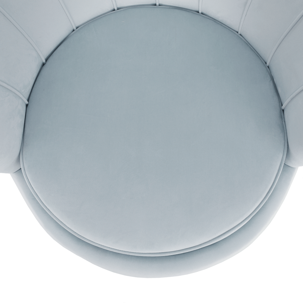 Fotoliu in stil Art-deco, catifea Velvet gri-albastru/crom auriu, NOBLIN — imaginea 8