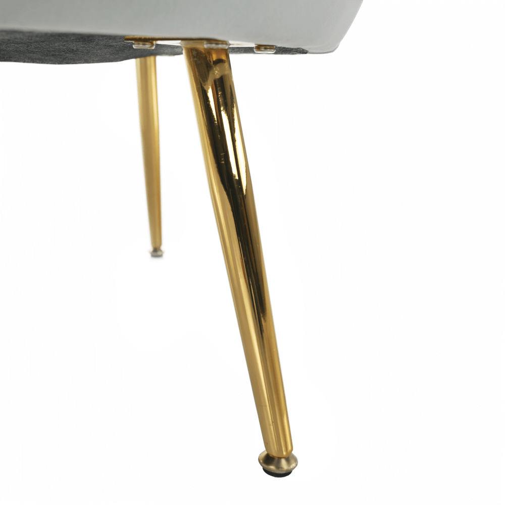 Fotoliu in stil Art-deco, catifea Velvet gri-albastru/crom auriu, NOBLIN — imaginea 13