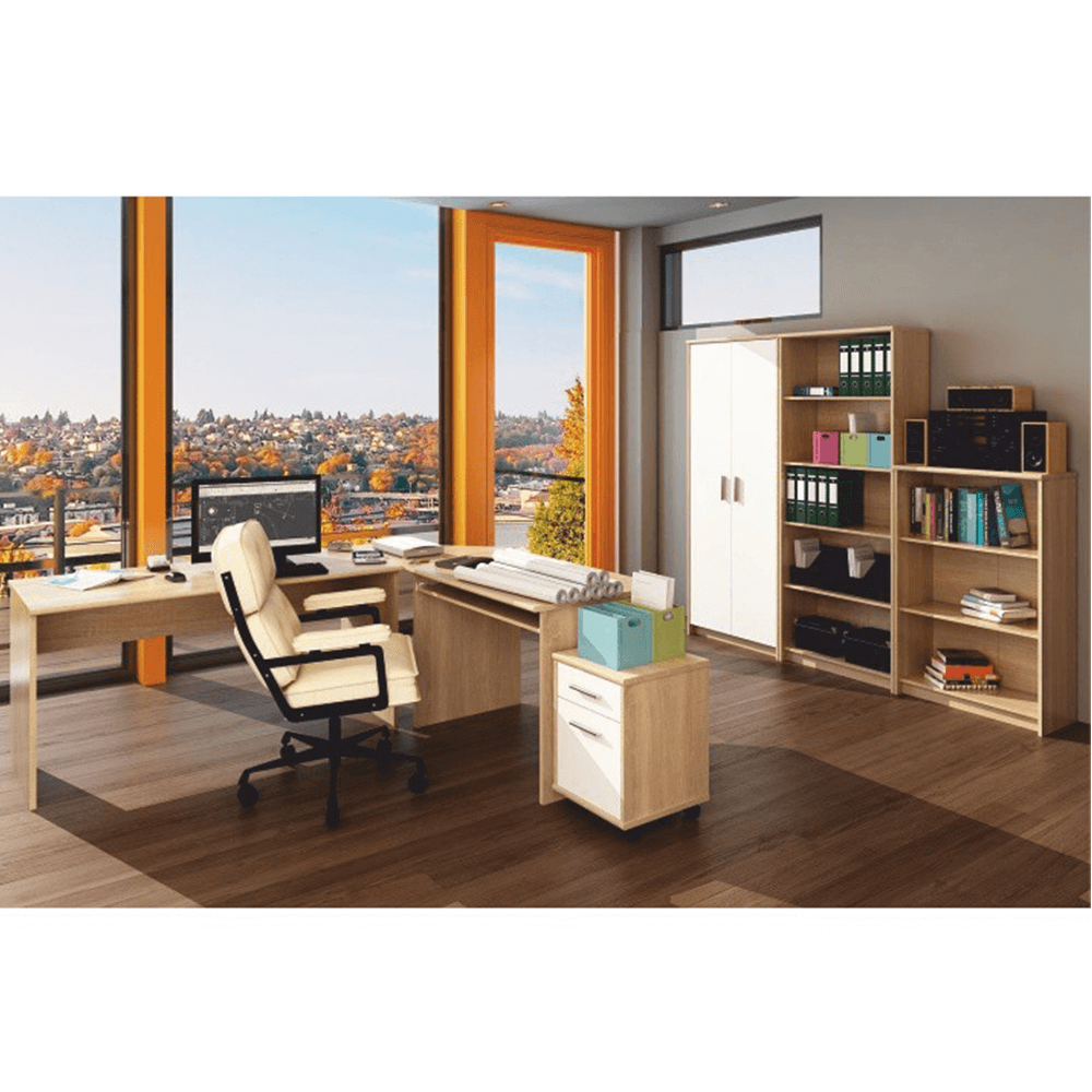 Dulapior de birou, stejar sonoma/alb, JOHAN 2 NEW 13 — imaginea 2