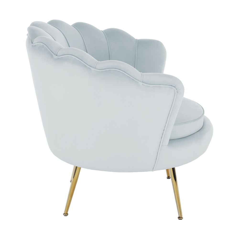 Fotoliu in stil Art-deco, catifea Velvet gri-albastru/crom auriu, NOBLIN — imaginea 17