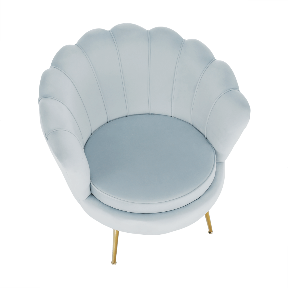 Fotoliu in stil Art-deco, catifea Velvet gri-albastru/crom auriu, NOBLIN — imaginea 18