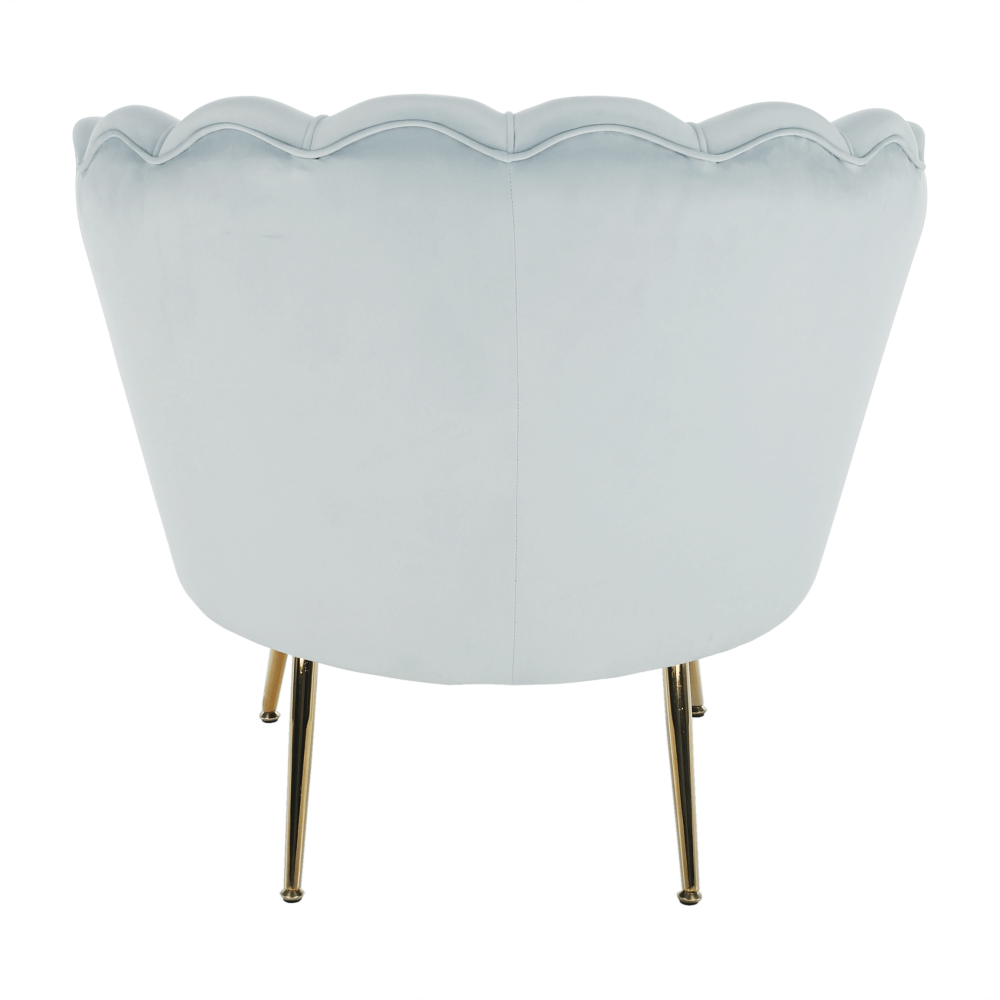 Fotoliu in stil Art-deco, catifea Velvet gri-albastru/crom auriu, NOBLIN — imaginea 20