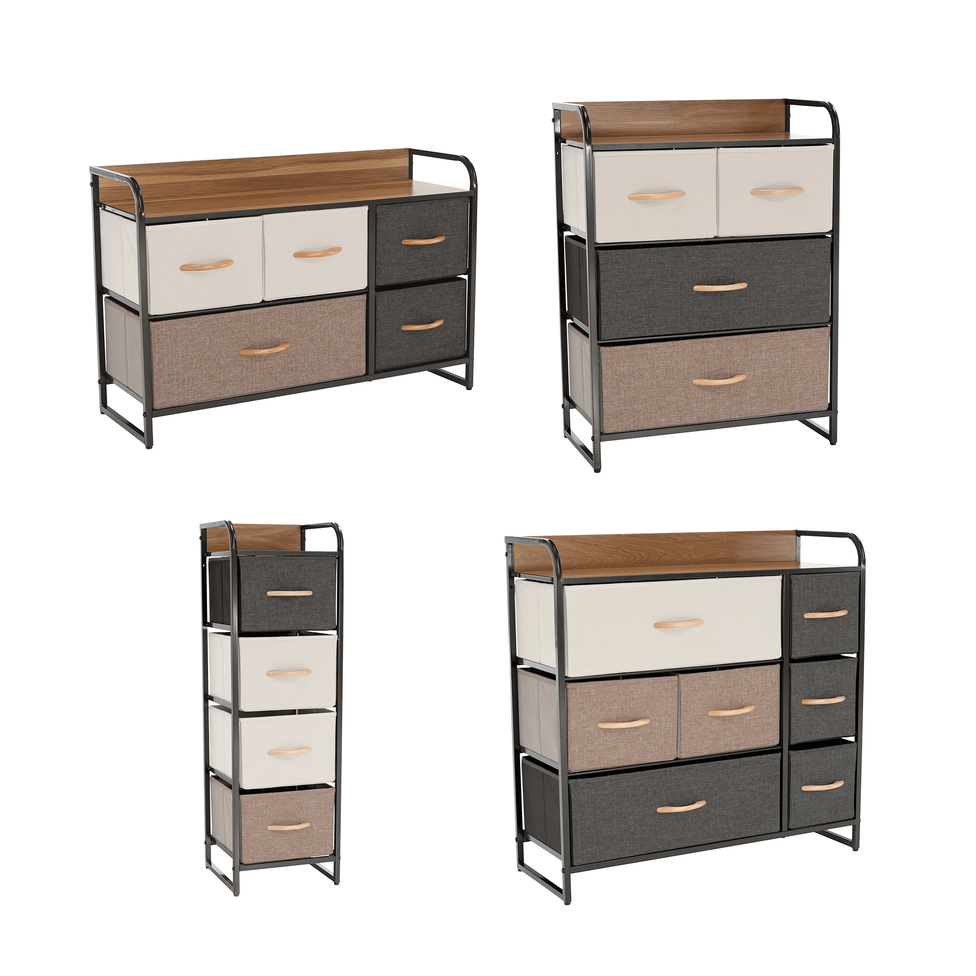 Comoda cu sertare din material textil, bej/maro deschis/maro inchis, HAZEL TYP 3 — imaginea 4