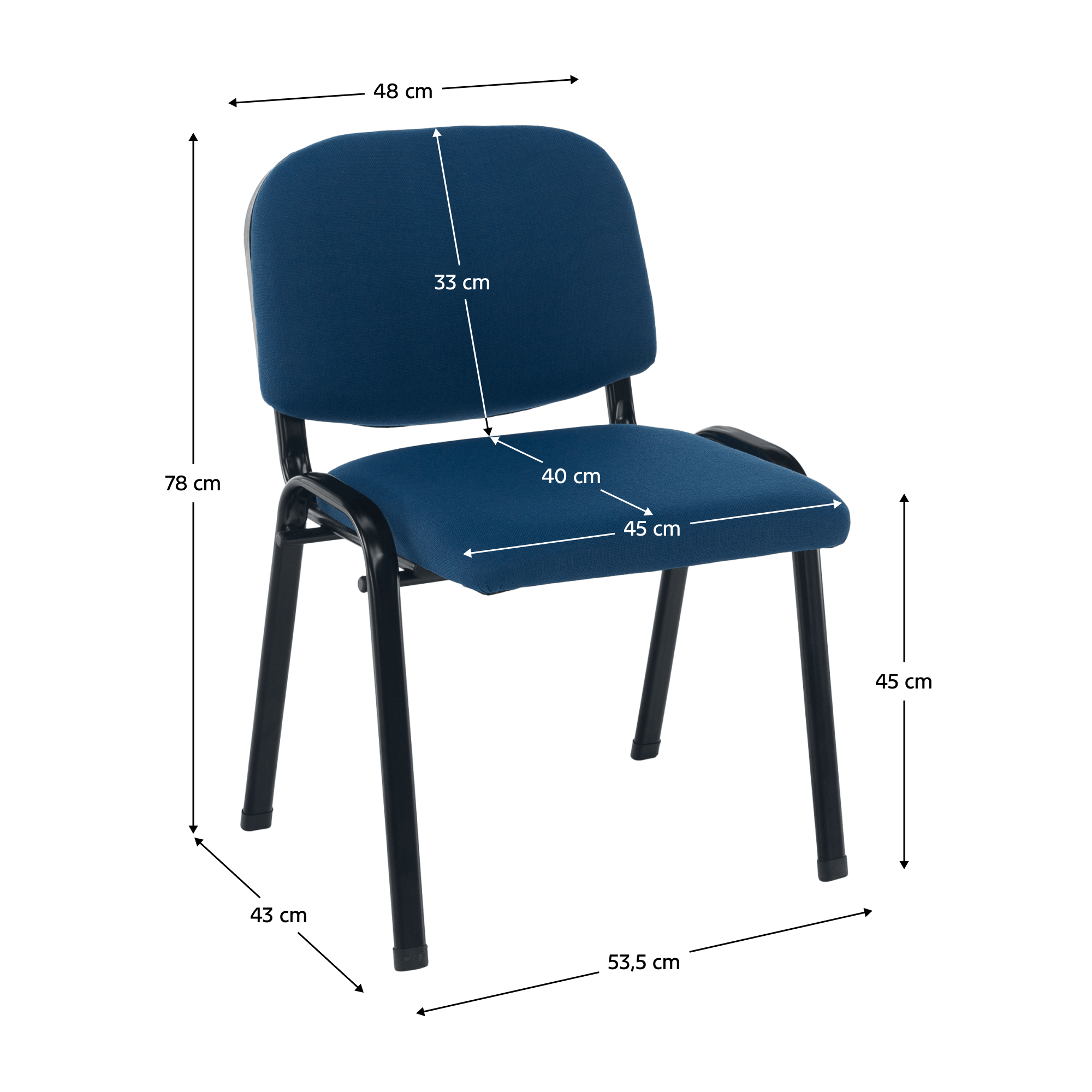 Scau de birou, albastru inchis, ISO ECO — imaginea 20