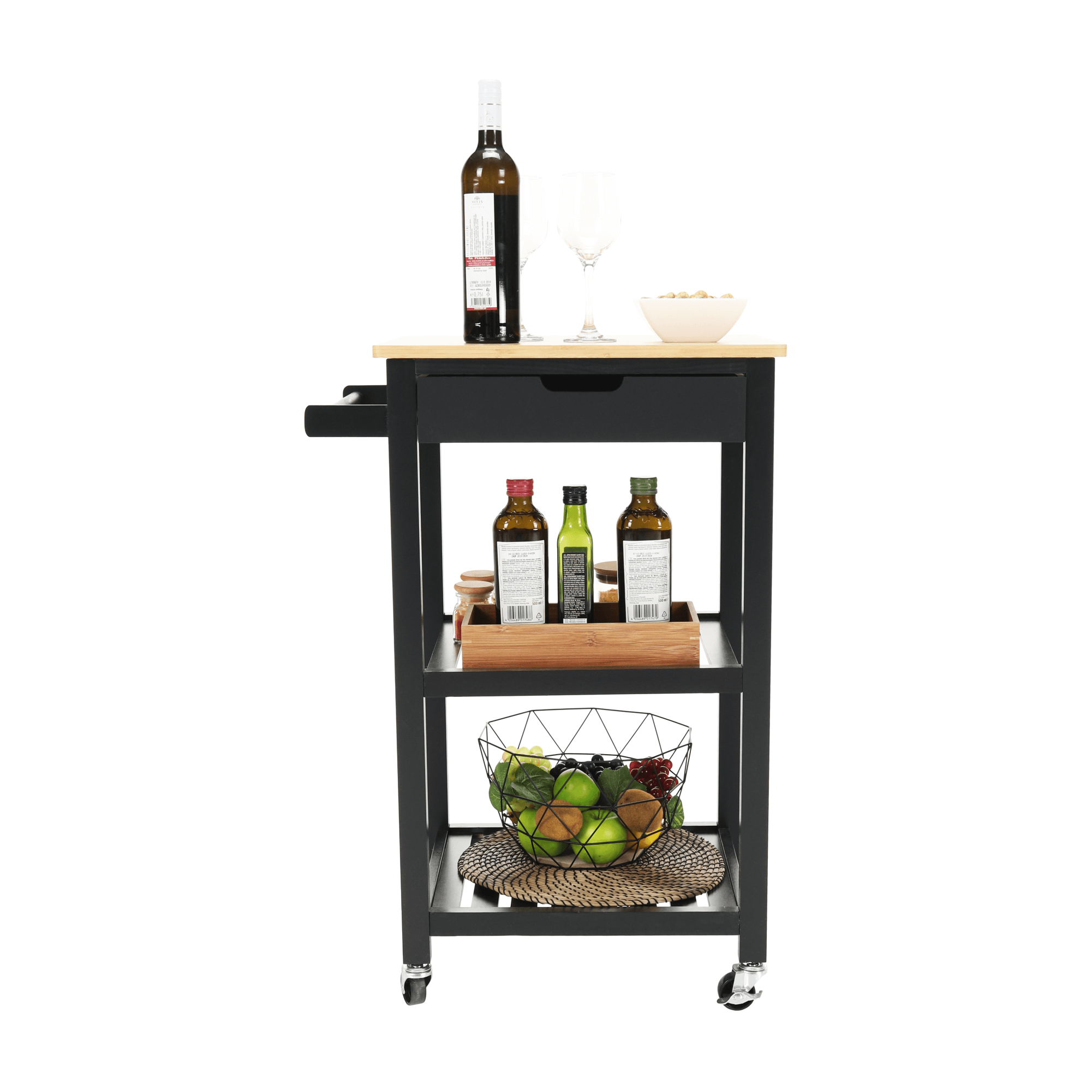 Carucior de servire, natural — imaginea 3