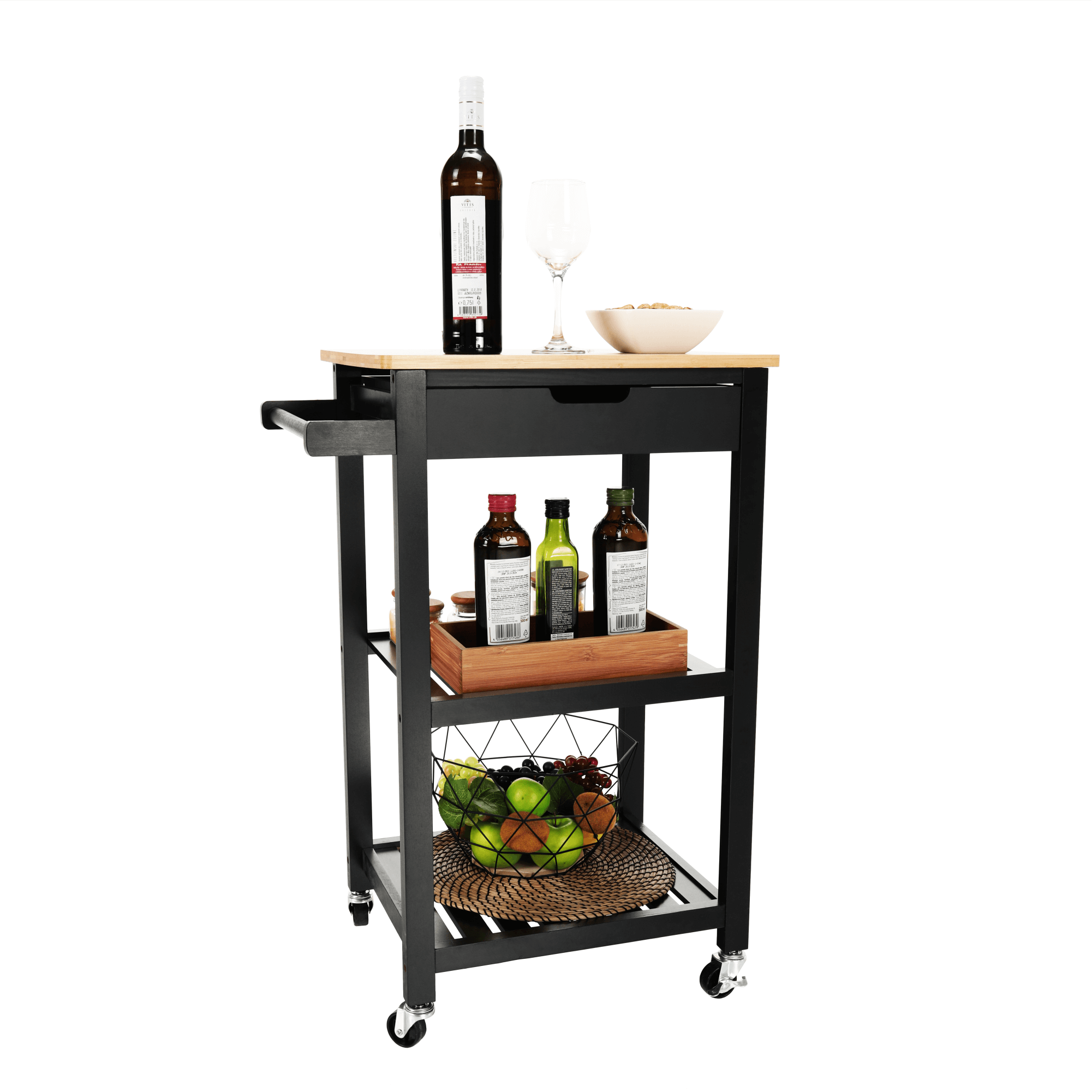 Carucior de servire, natural — imaginea 4