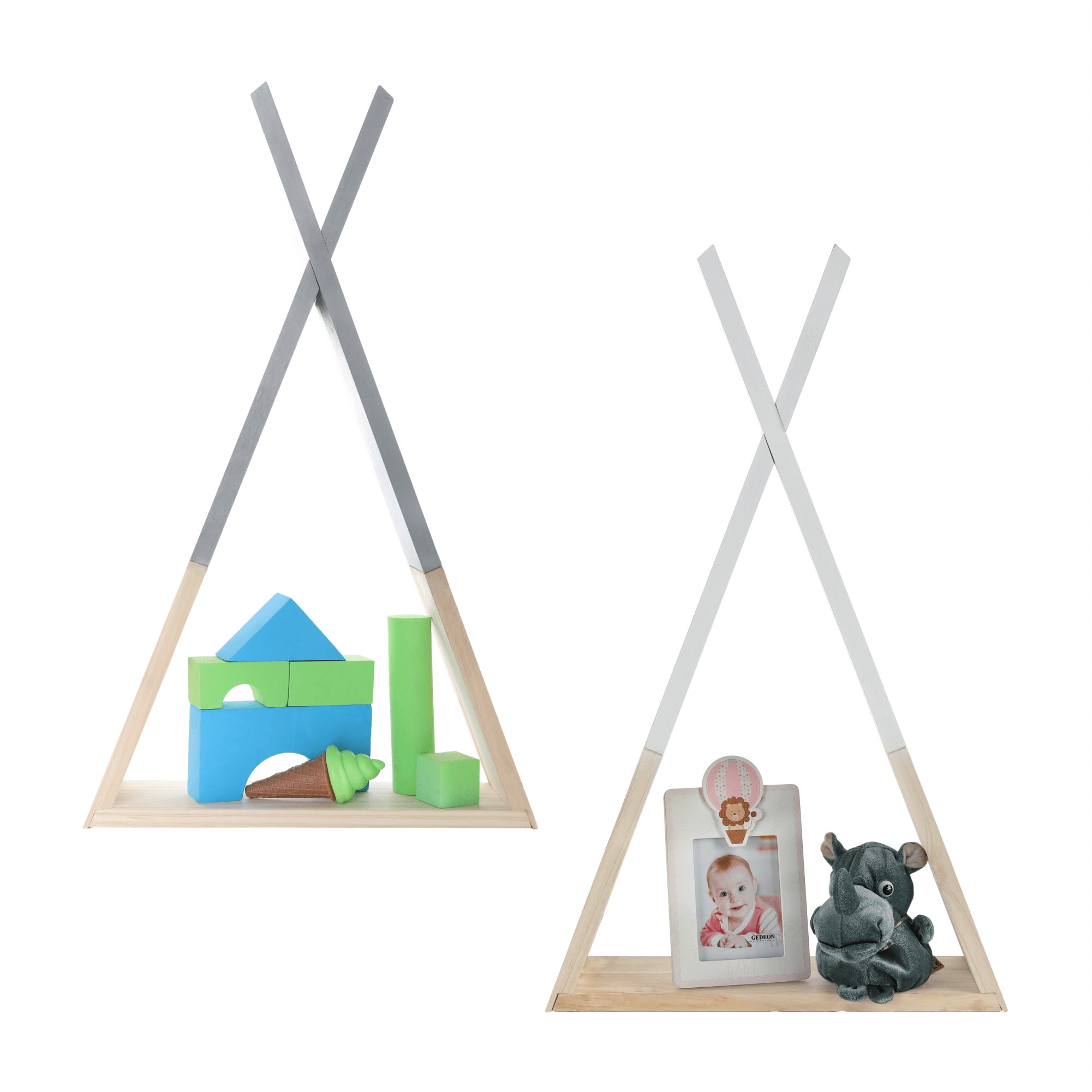 Raft pentru copii, gri / natural, JOLI — imaginea 11