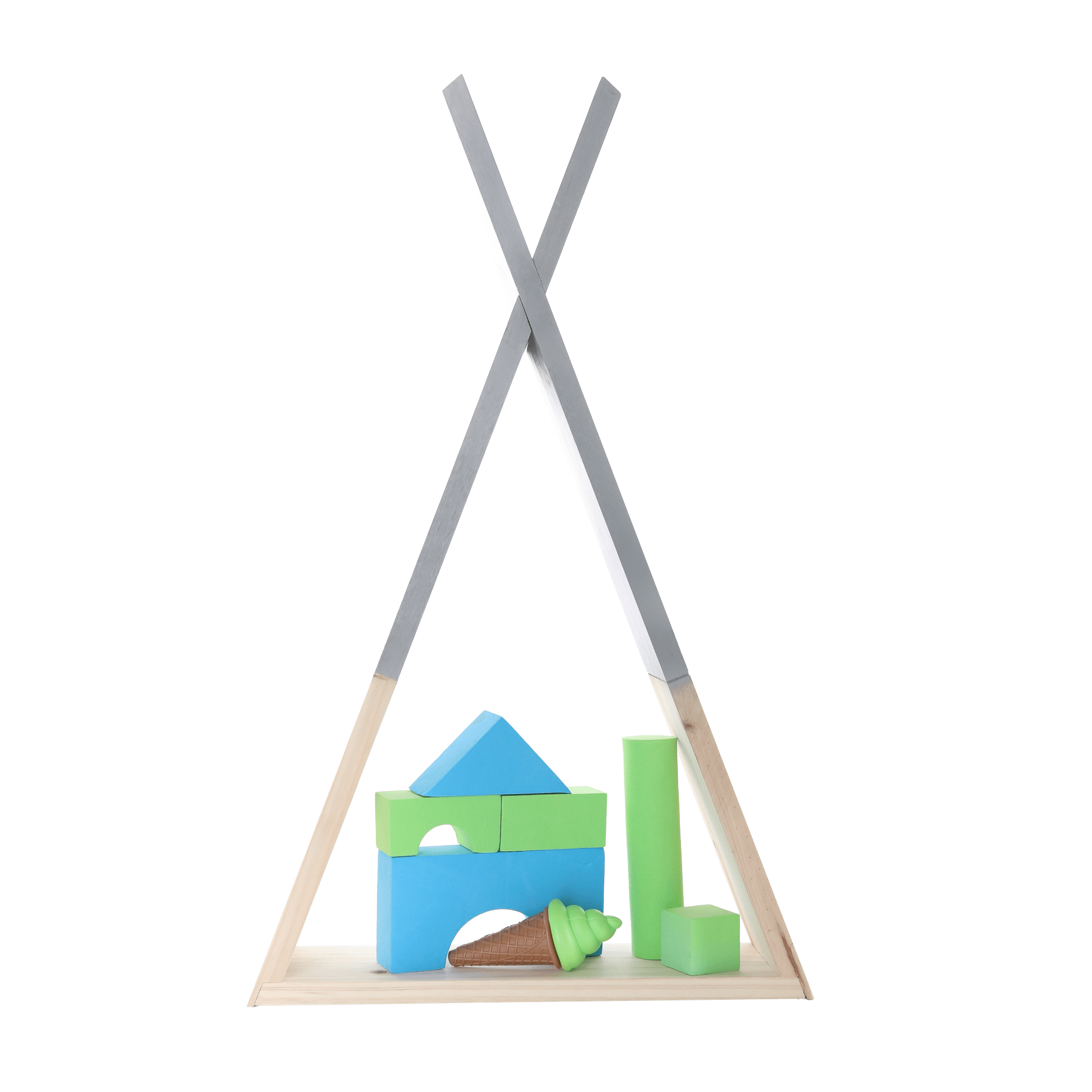 Raft pentru copii, gri / natural, JOLI — imaginea 13