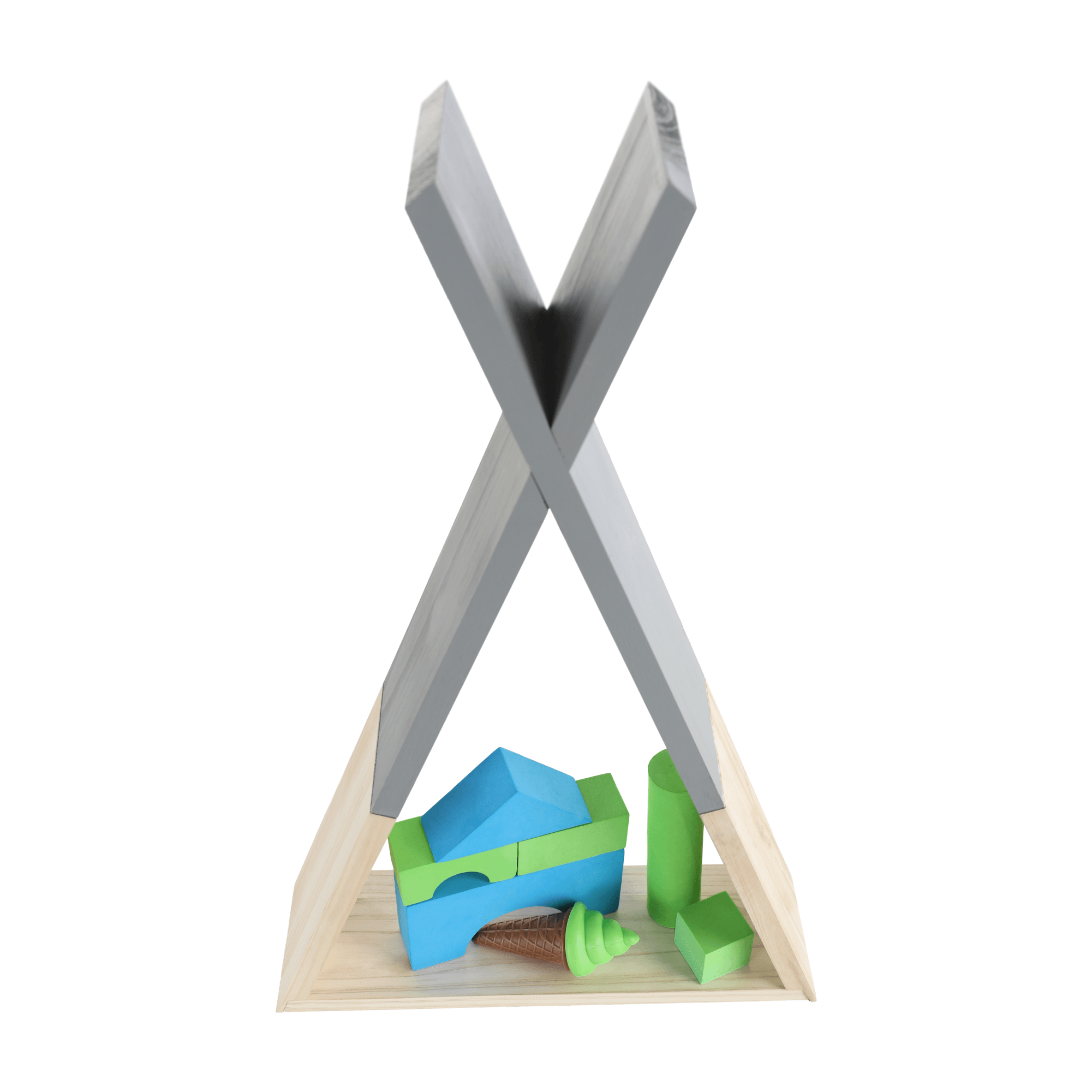 Raft pentru copii, gri / natural, JOLI — imaginea 15