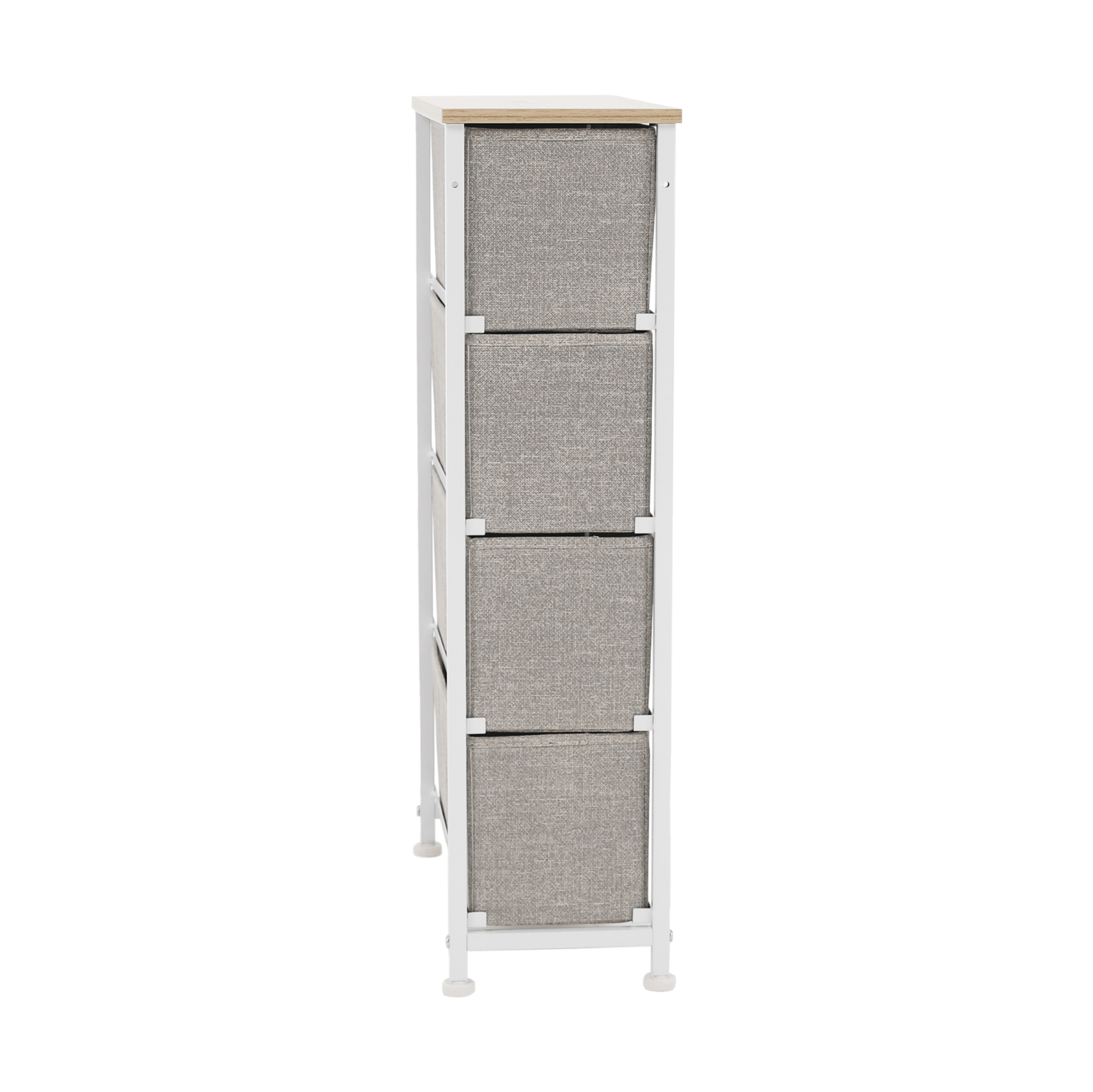 Comoda cu sertare din material textil, gri deschis/alb/bej, OFELIA TYP 2 — imaginea 4