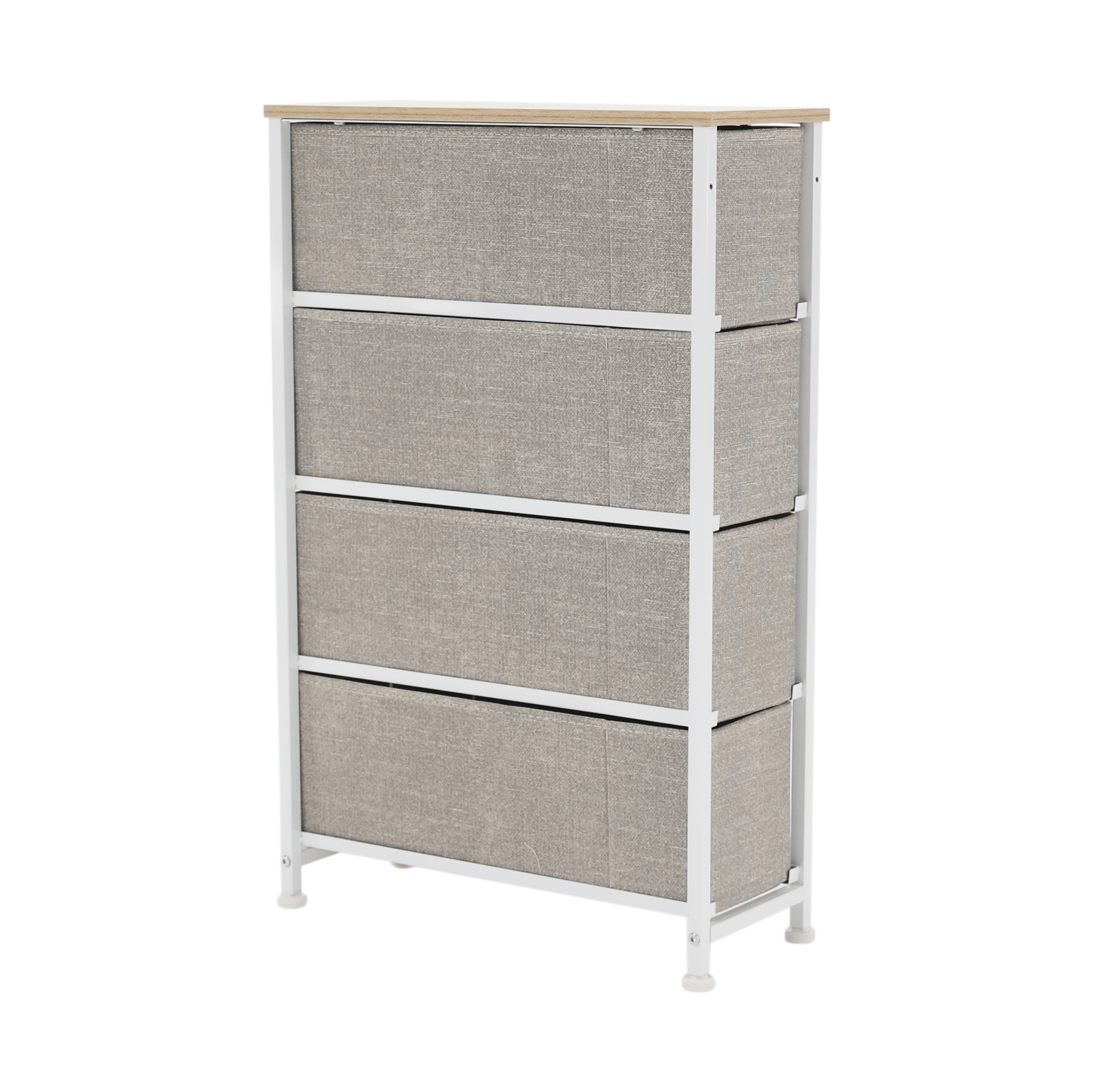 Comoda cu sertare din material textil, gri deschis/alb/bej, OFELIA TYP 2 — imaginea 5