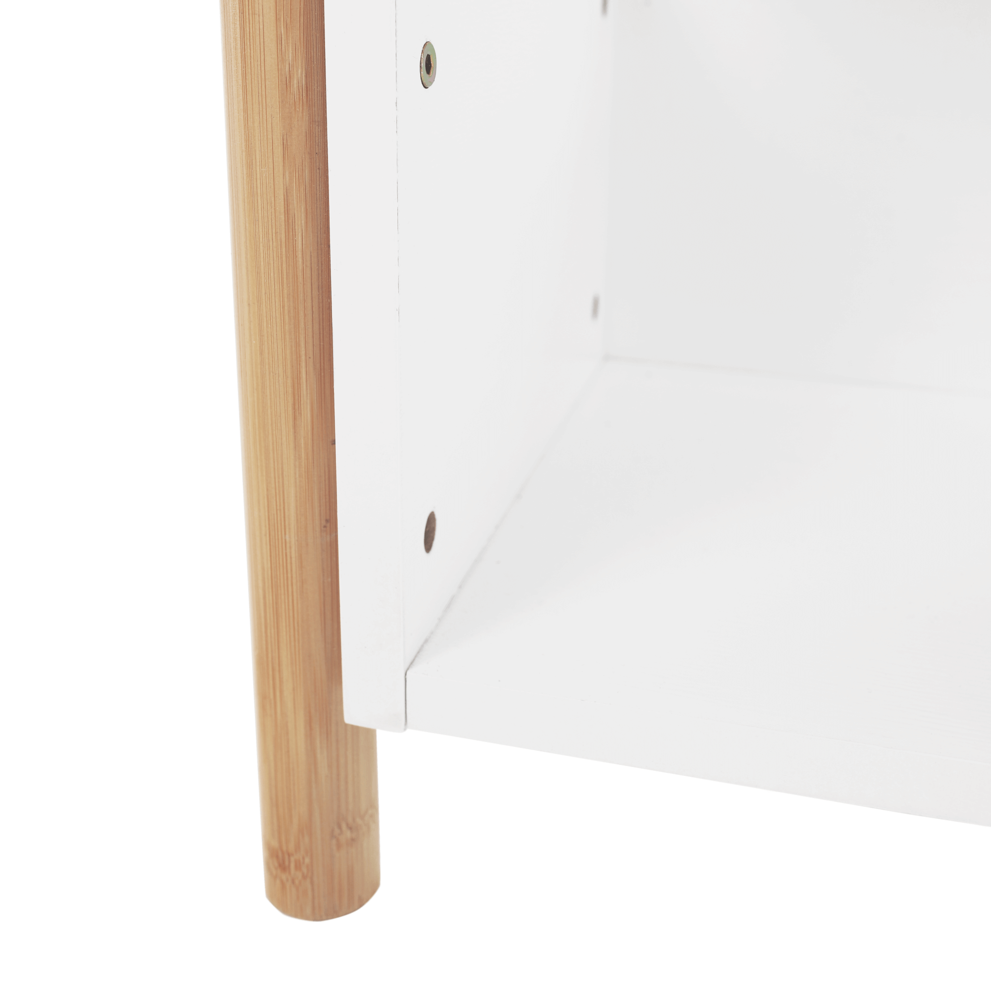Etajera cu 2 rafturi, bambus natural / alb, BALTIKA TYPE 1 — imaginea 6