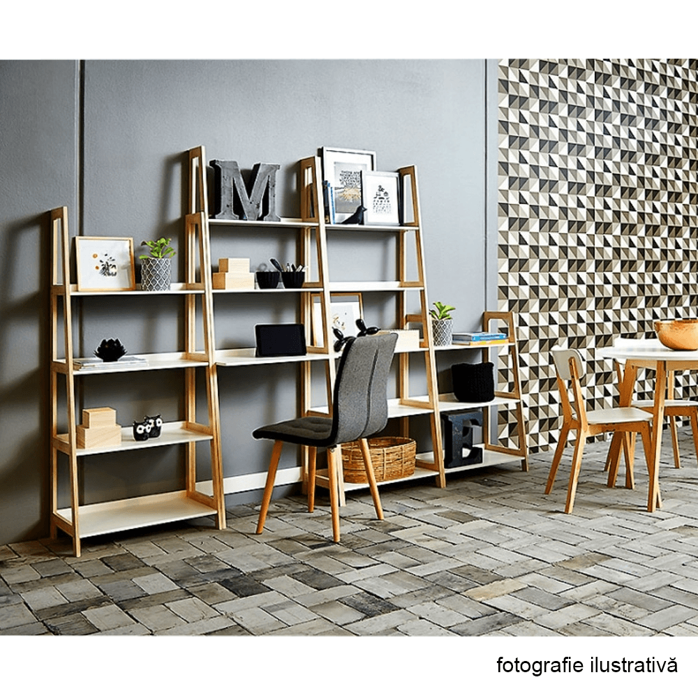Etajera cu 4 rafturi, alb/natural, KOEN TYP 2 — imaginea 2