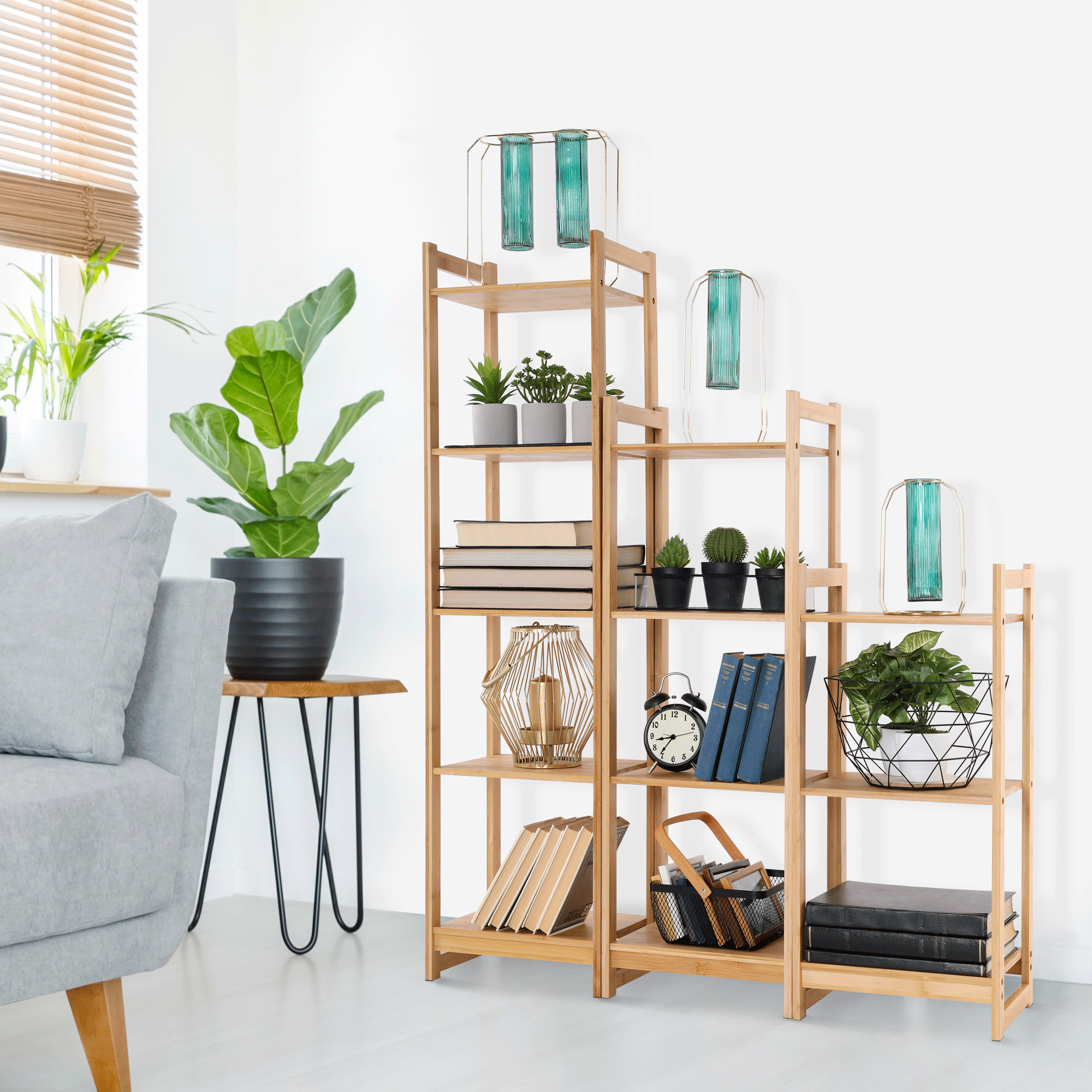Polita cu 4 rafturi, bambus natural, IMPEROR TYPE 2 — imaginea 13