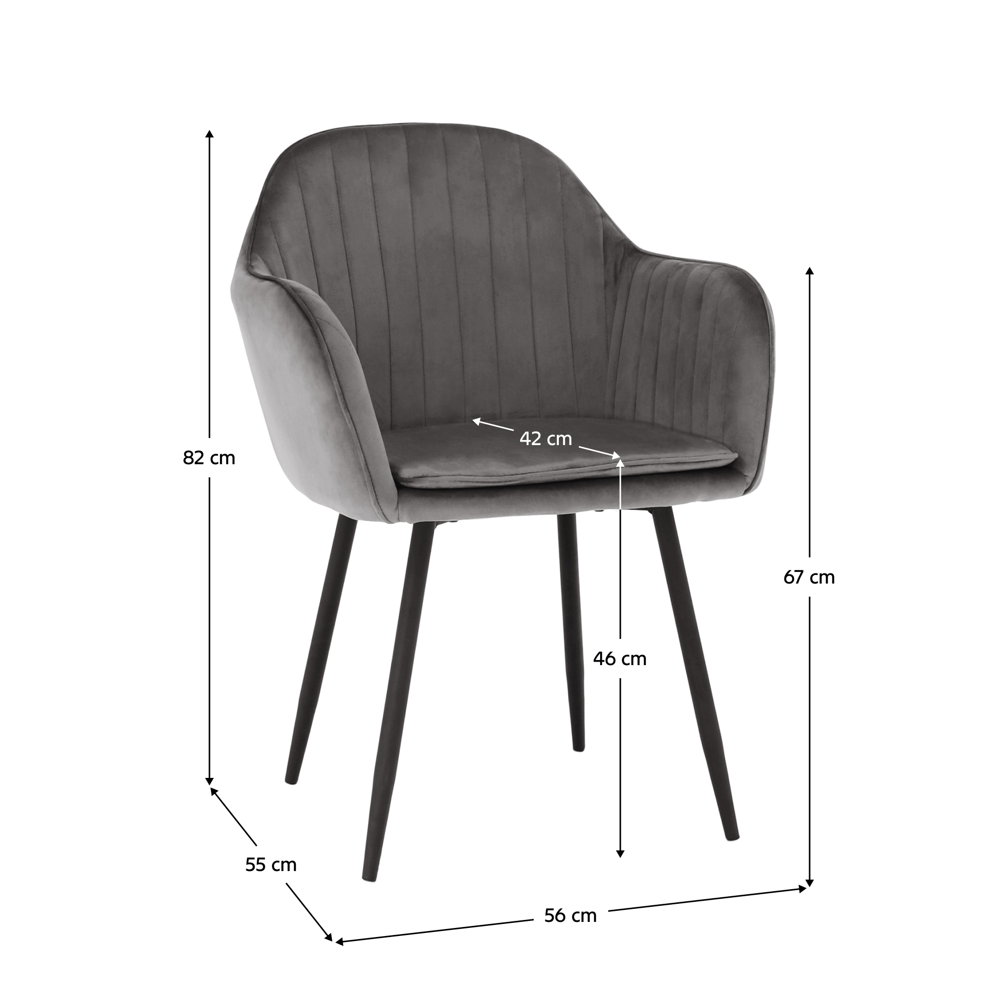 Fotoliu de design, tesatura catifea gri, ZIRKON — imaginea 2