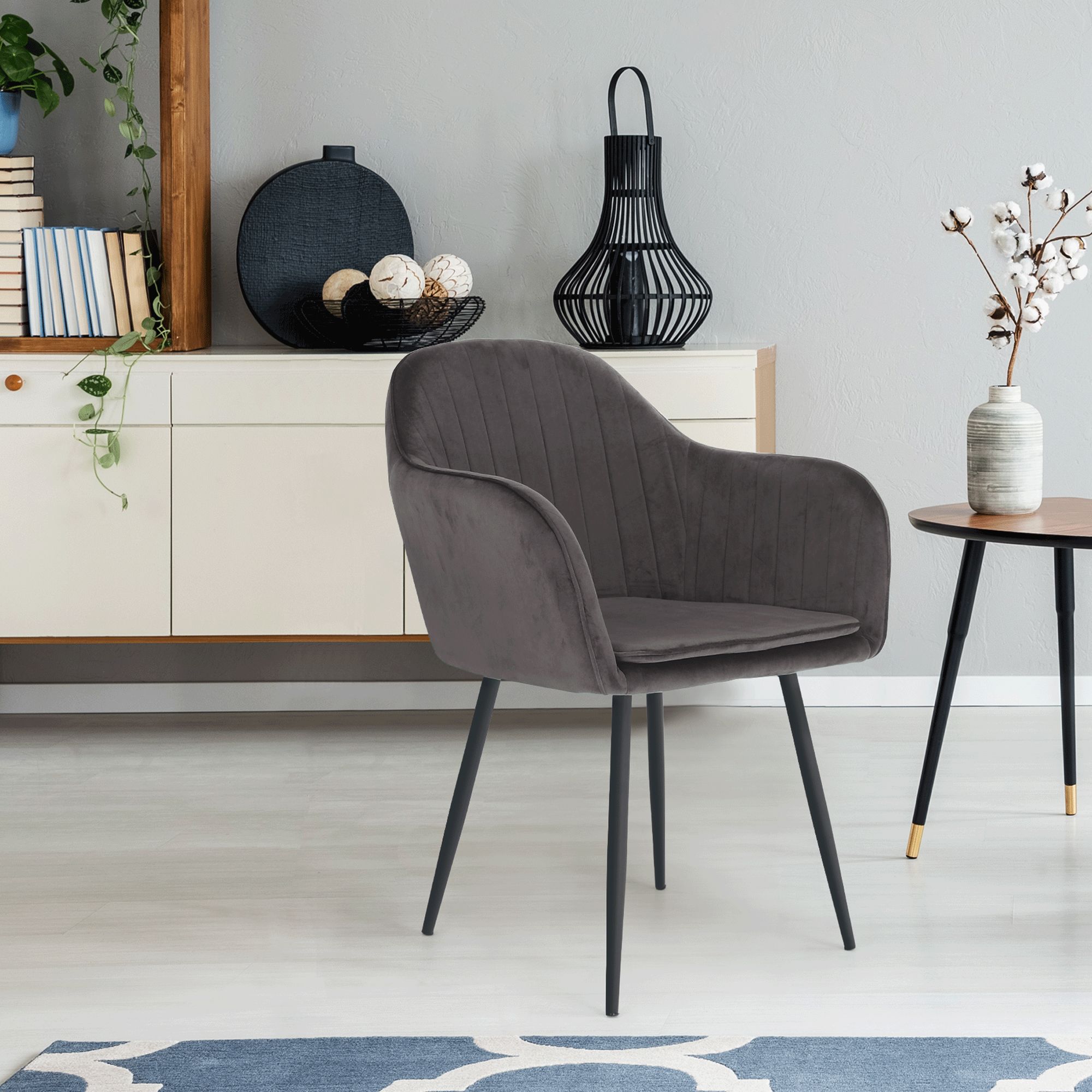 Fotoliu de design, tesatura catifea gri, ZIRKON — imaginea 6