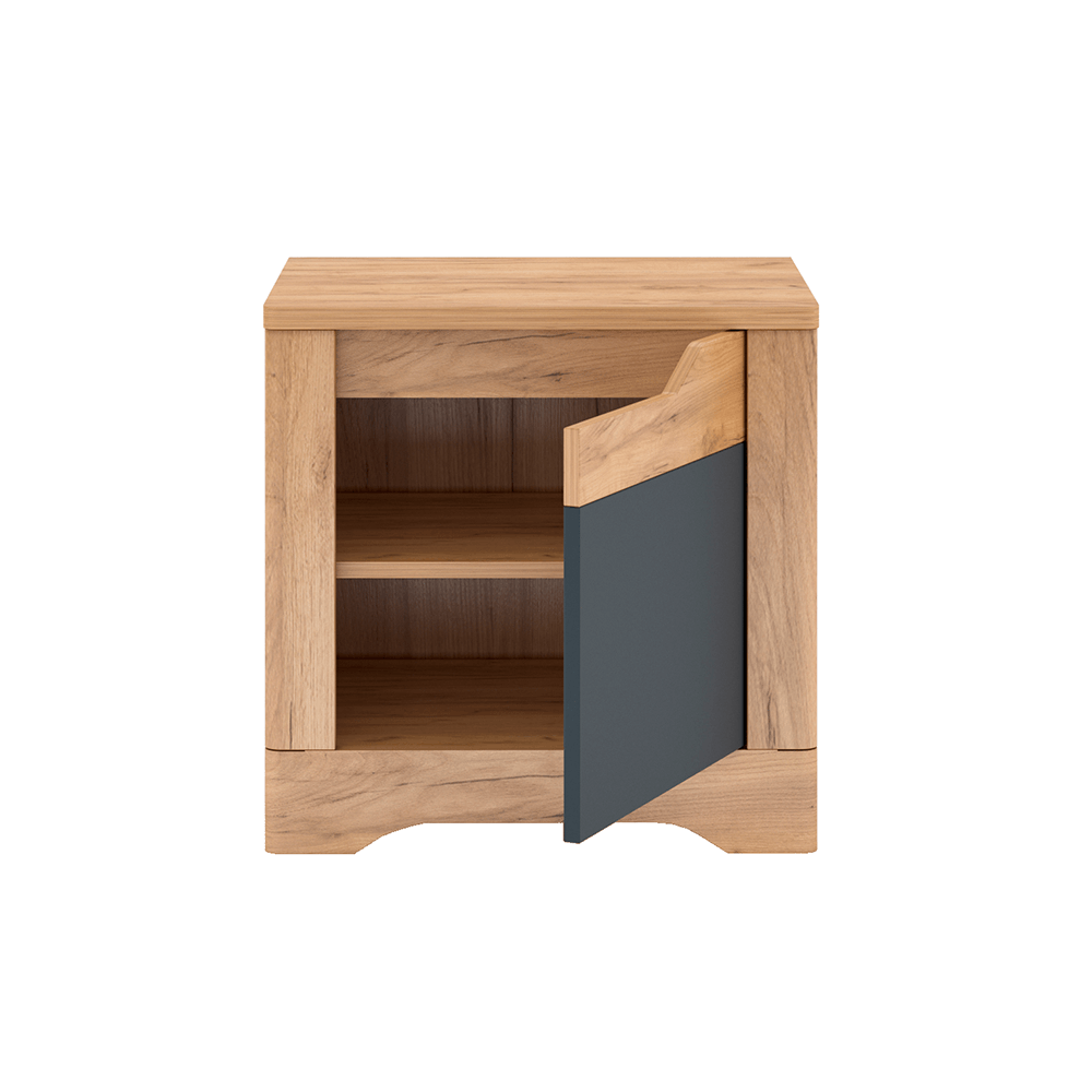 Noptiera, stejar craft auriu / gri grafit, dreapta, FIDEL X2 — imaginea 3