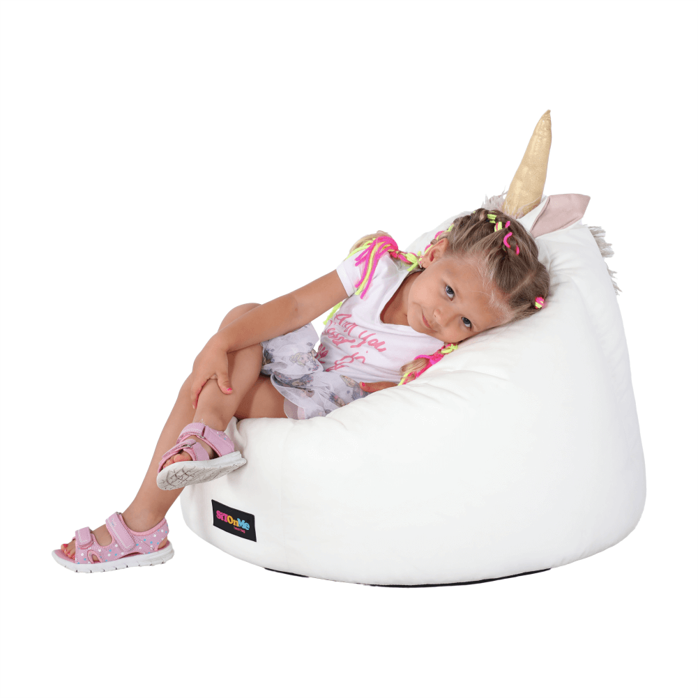 Fotoliu tip sac unicorn, alb, INOROG — imaginea 5