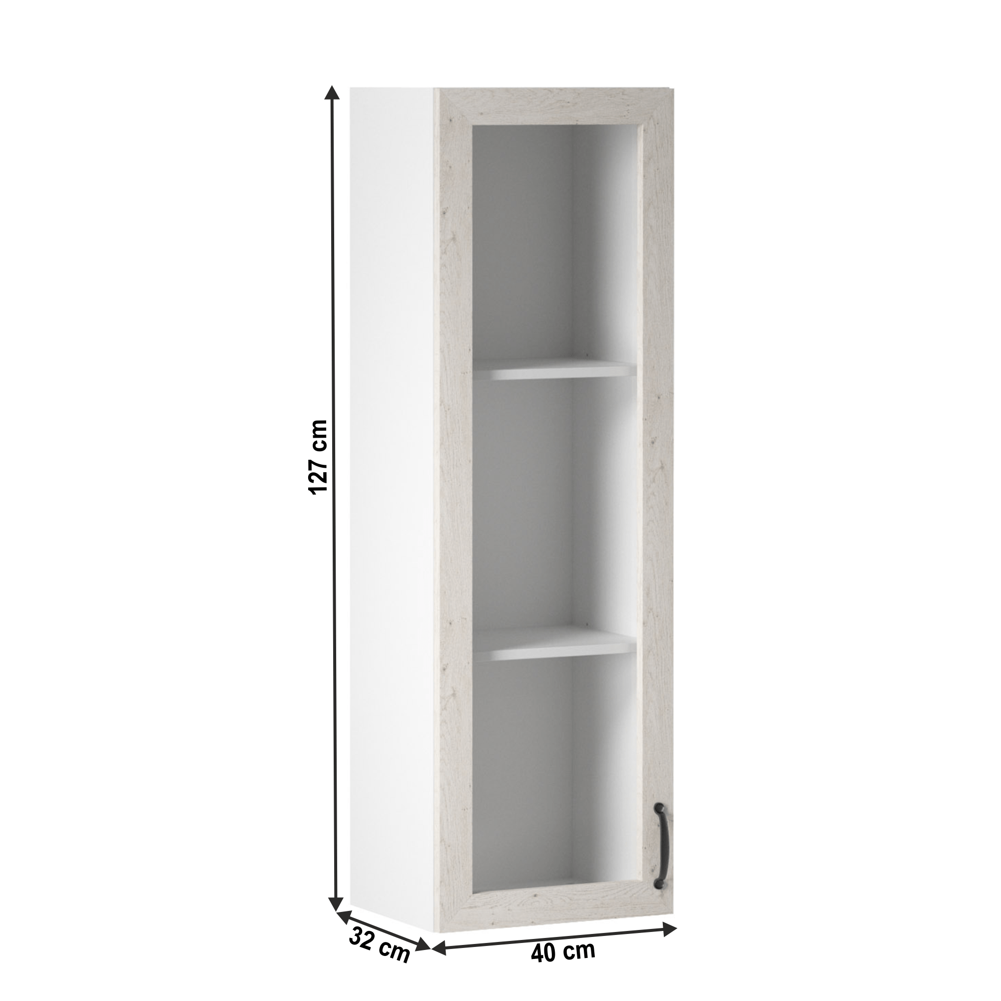 Dulap superior, alb/pin nordic, stanga, ROYAL W40S — imaginea 8