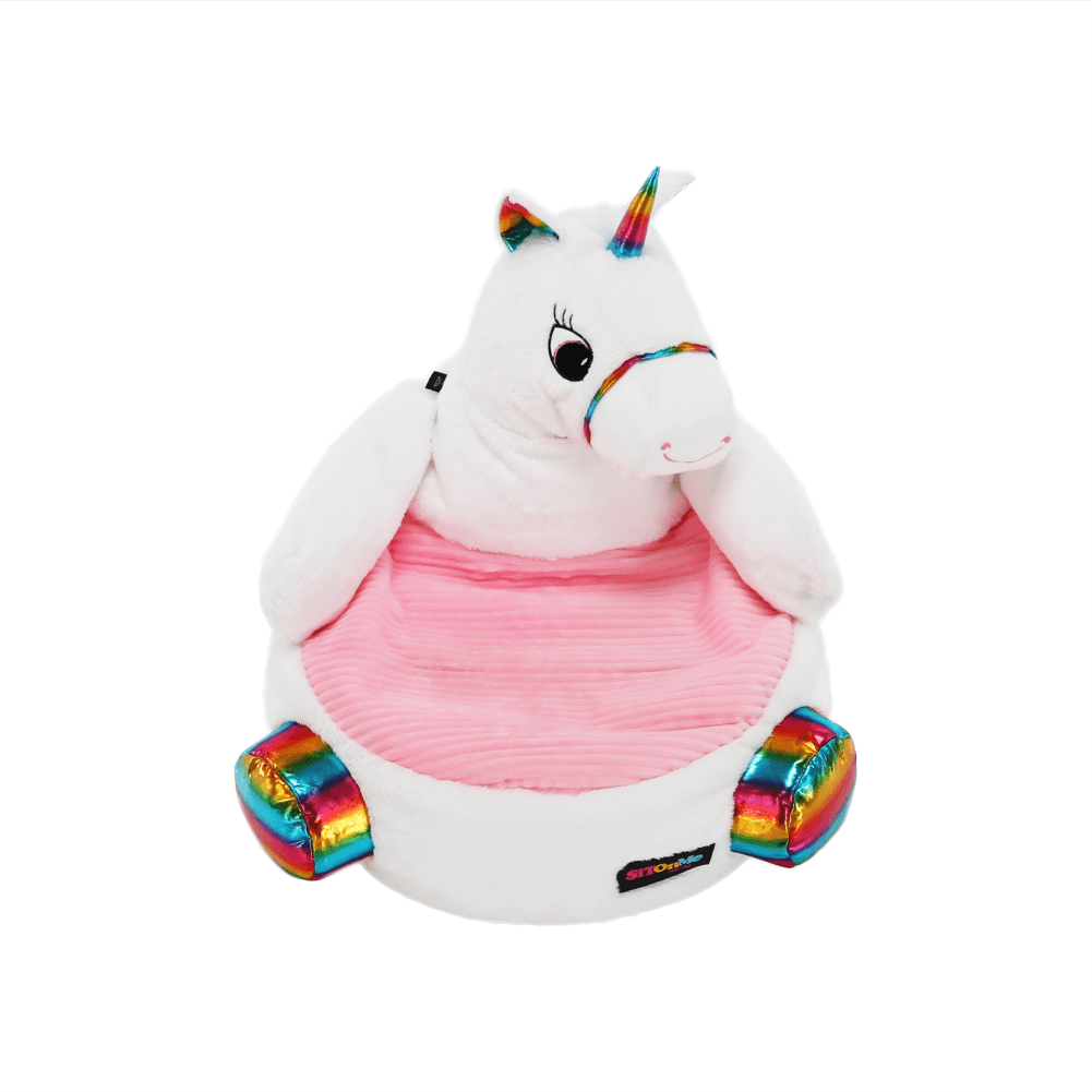 Fotoliu tip sac unicorn, alb/roz/amestec de culori, BUFEL — imaginea 7