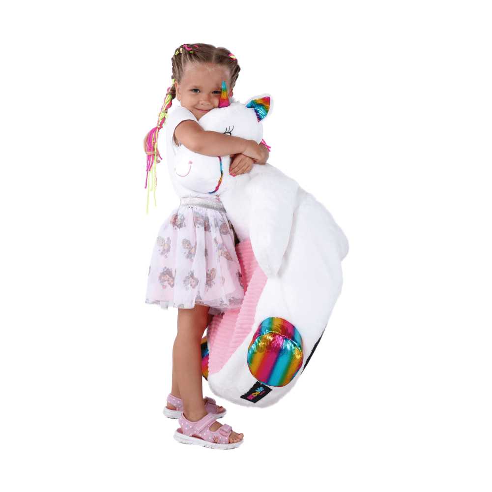 Fotoliu tip sac unicorn, alb/roz/amestec de culori, BUFEL — imaginea 8